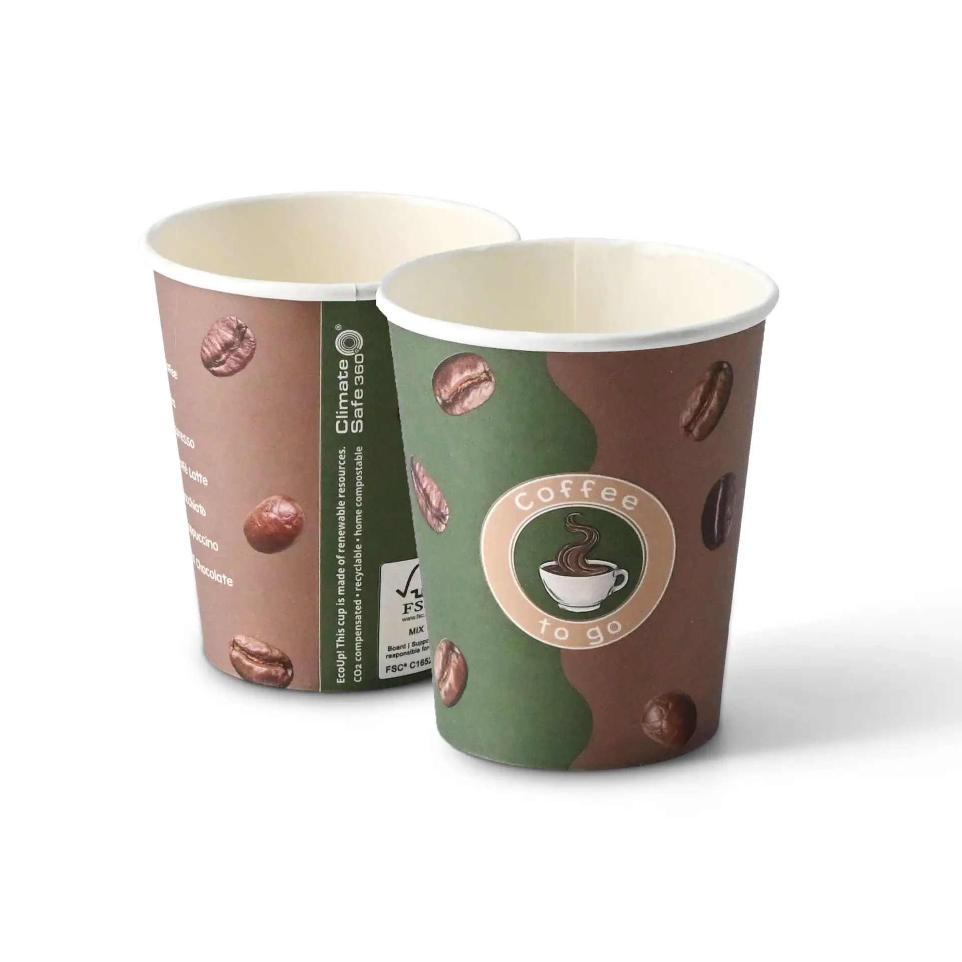 8 oz Paper cup printed with "Coffee", Ø 80 mm