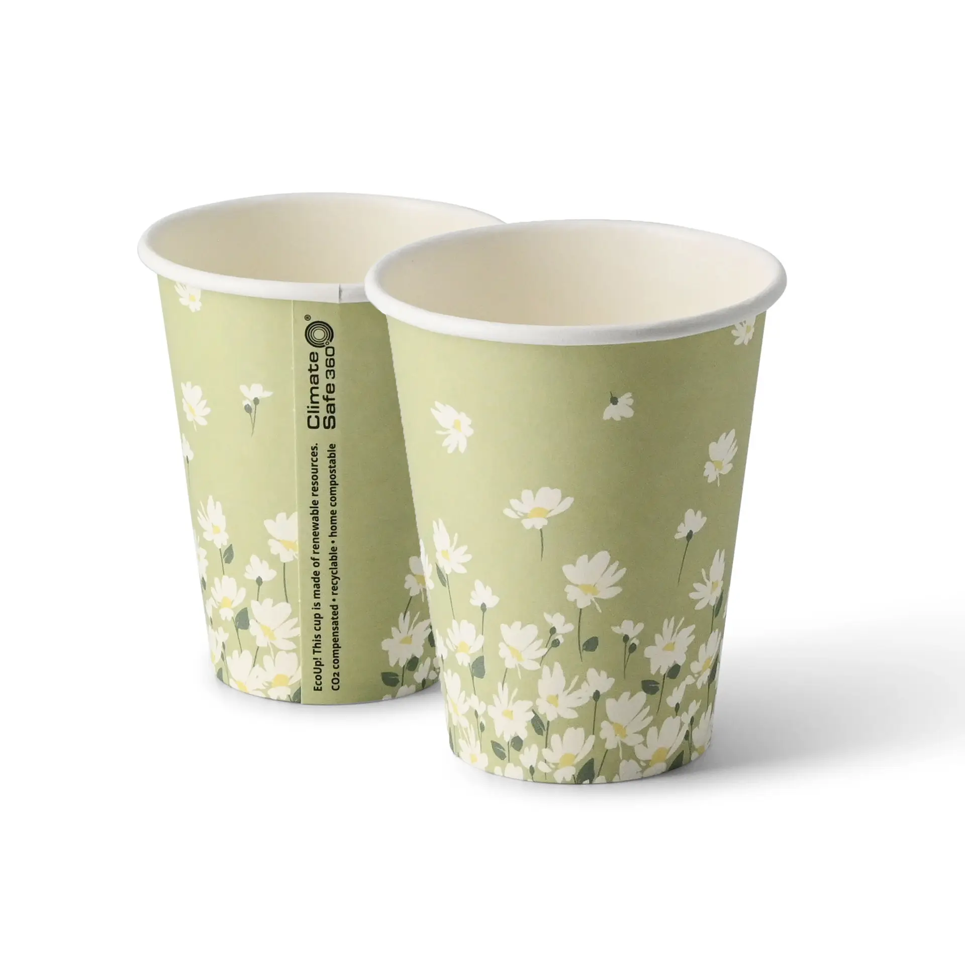 Pappbecher Frühling "Gänseblümchen" 200 ml / 8 oz, Ø 80 mm, grün