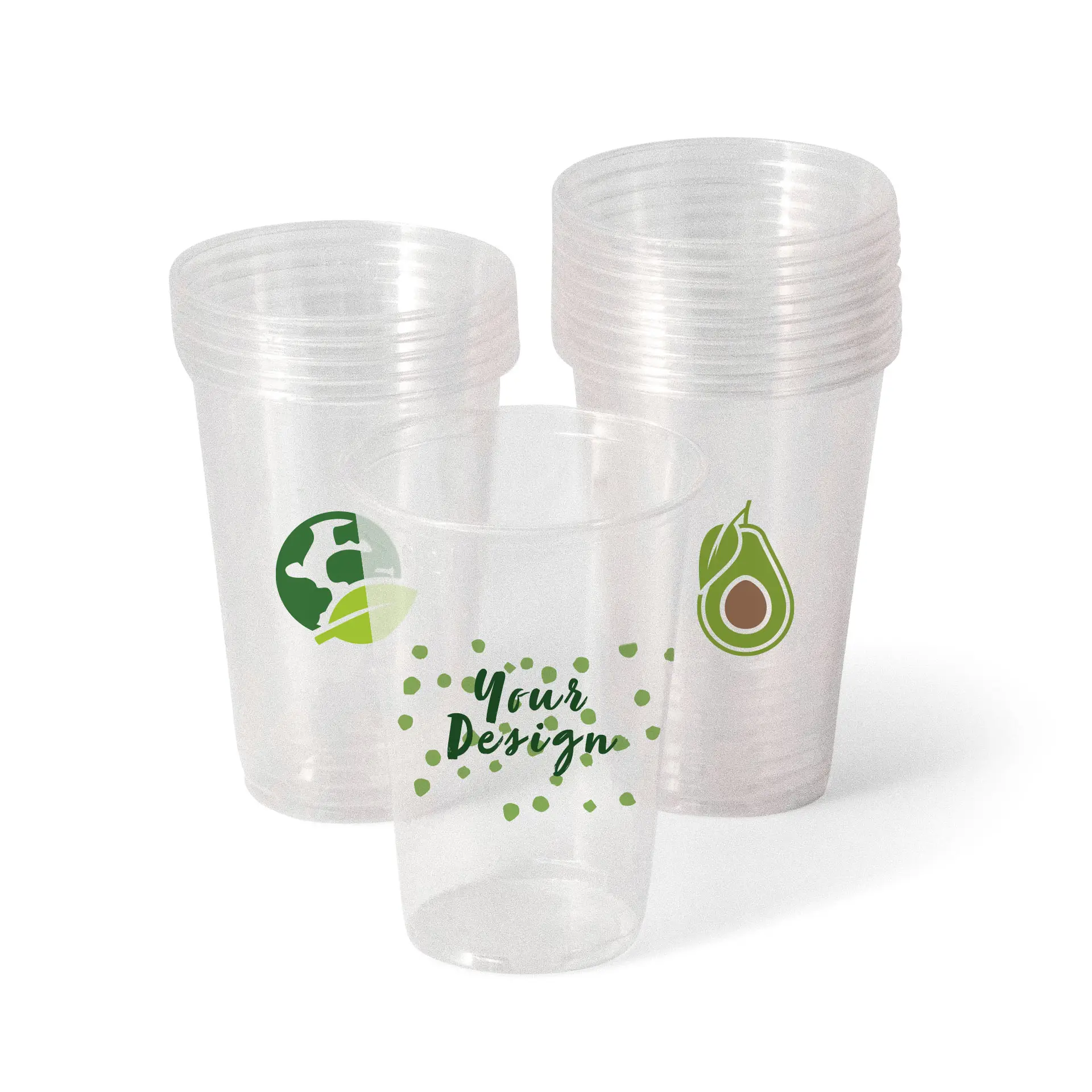 8 oz PLA custom printed cups, clear