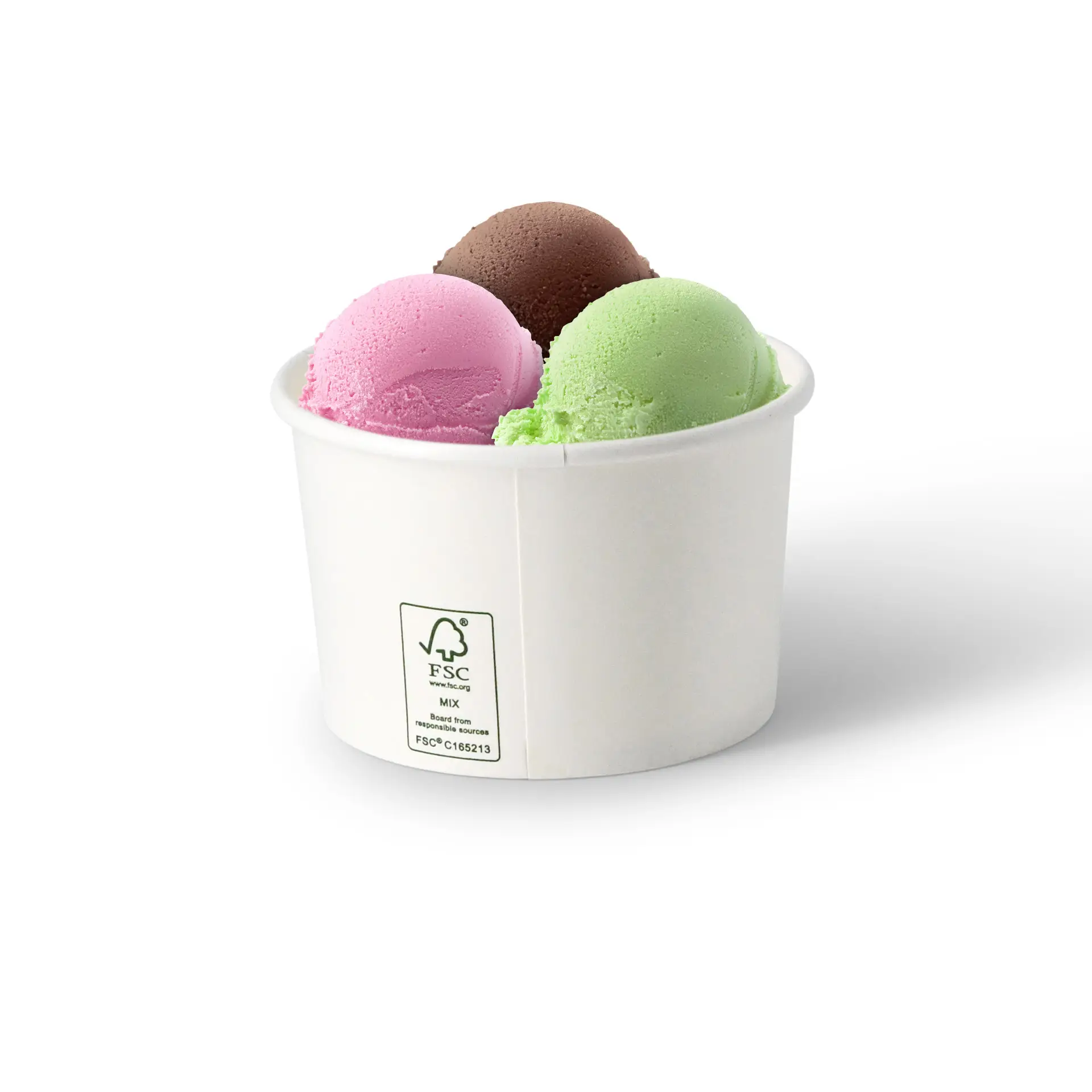 Eisbecher aus Pappe M, 200 ml, max. 270 ml, Ø 92 mm, weiß