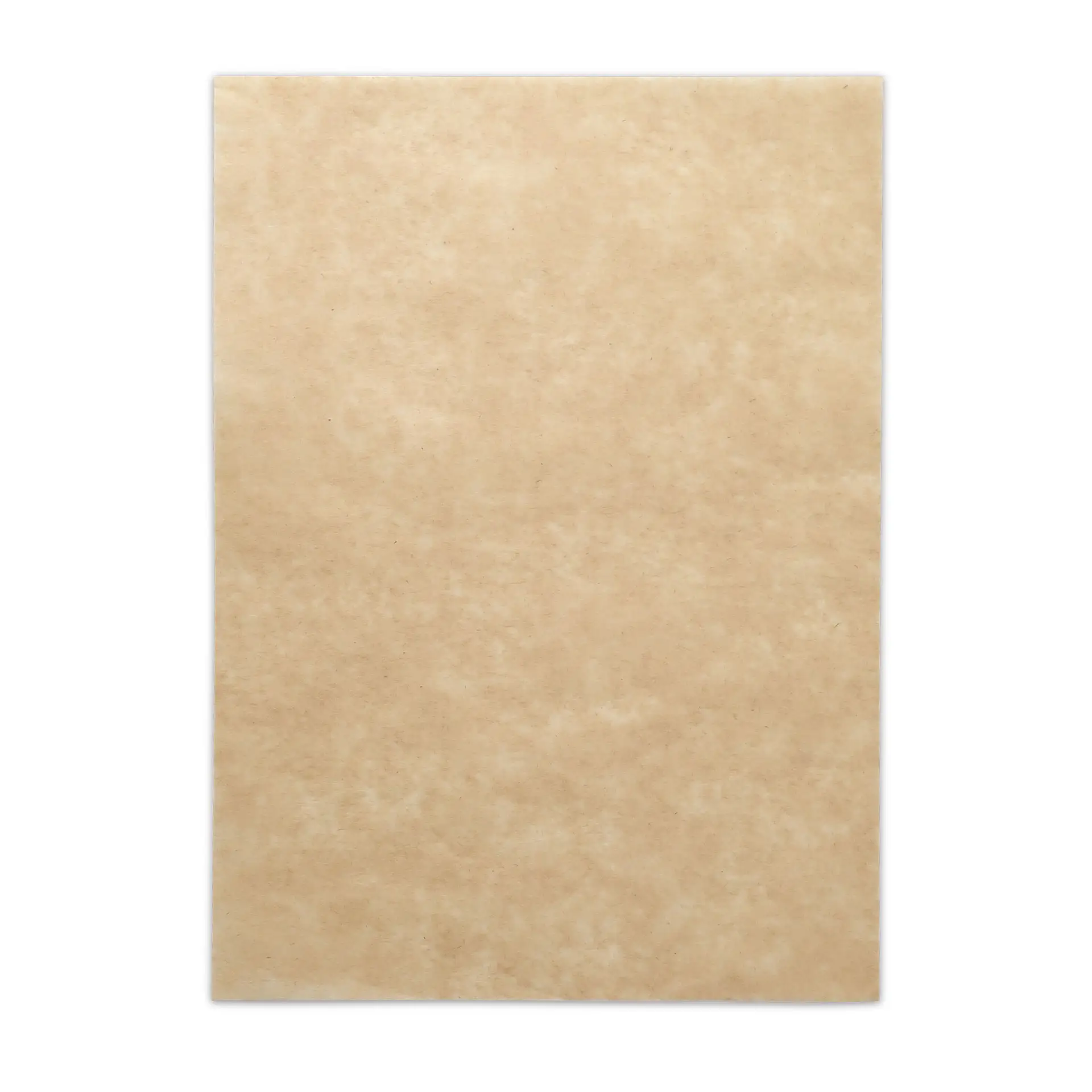 Braunes, fettabweisendes Verpackungspapier, vorgestanzt, 18 x 25 cm, geeignet für heiße, kalte und fettige Lebensmittel.