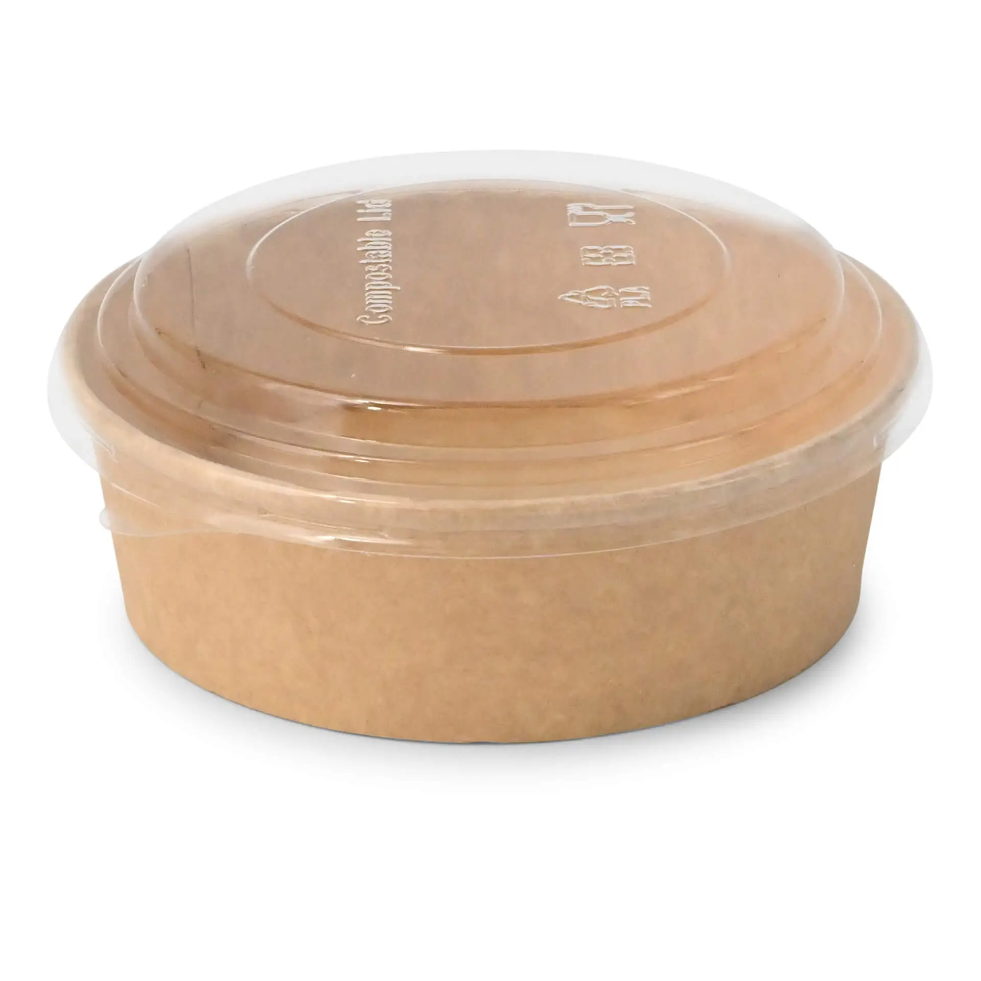 Kartonschalen (beschichtet) / Salatschalen 400 ml, Ø 150 mm, braun, rund (650 ml max. Volumen)