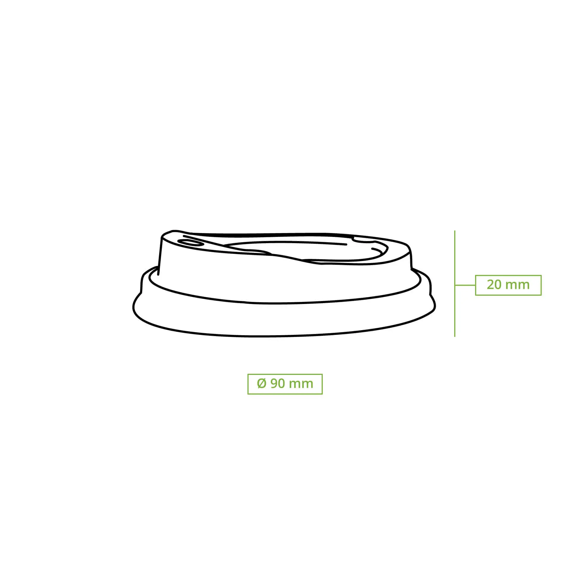 CPLA lid Ø 90 mm, black, drinking hole CPLA lid Ø 90 mm, black, drinking hole