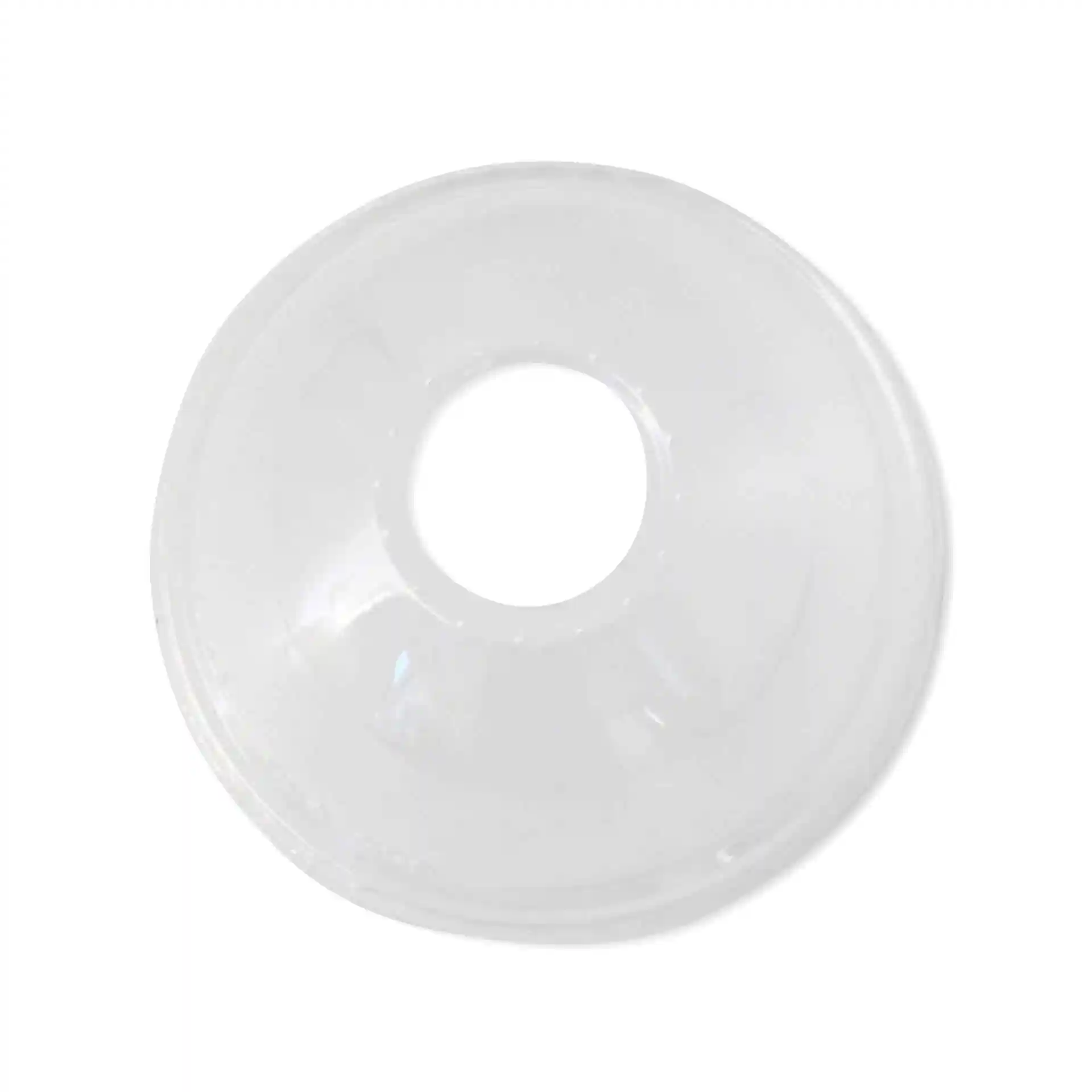 Transparenter PLA-Domdeckel mit einem Strohhalmloch, 96 mm Durchmesser und 44 mm Höhe.