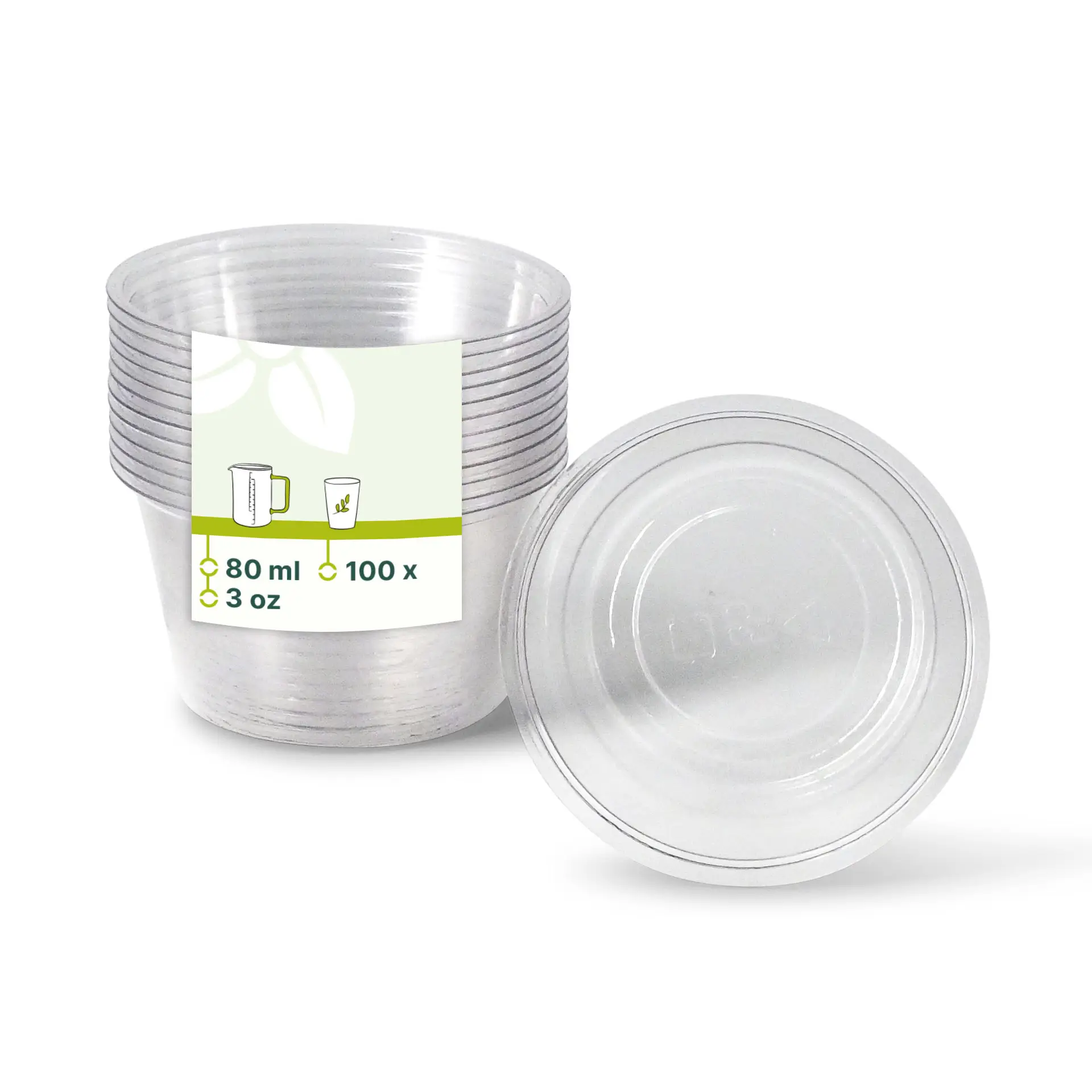 80 ml / 3 oz PLA portion cups, Ø 70 mm, clear