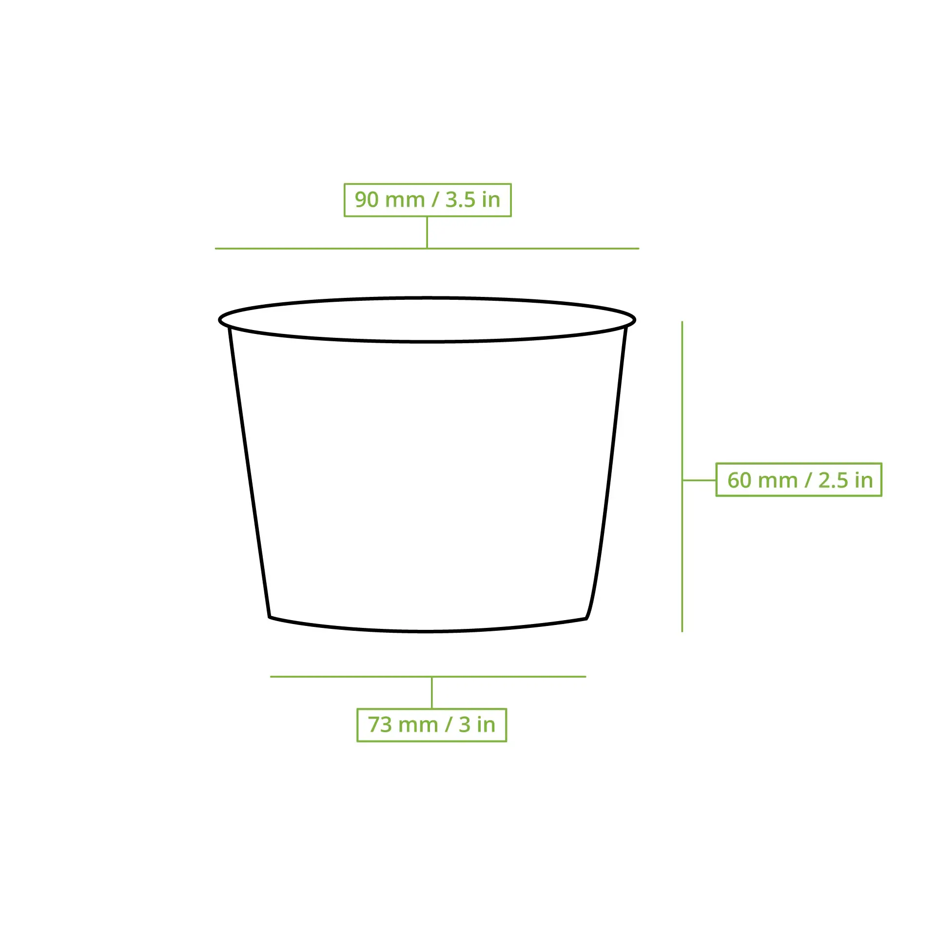 8 oz Cardboard Soup Cup (eco-friendly coating), Ø 90 mm, "EcoUp©"-Icons