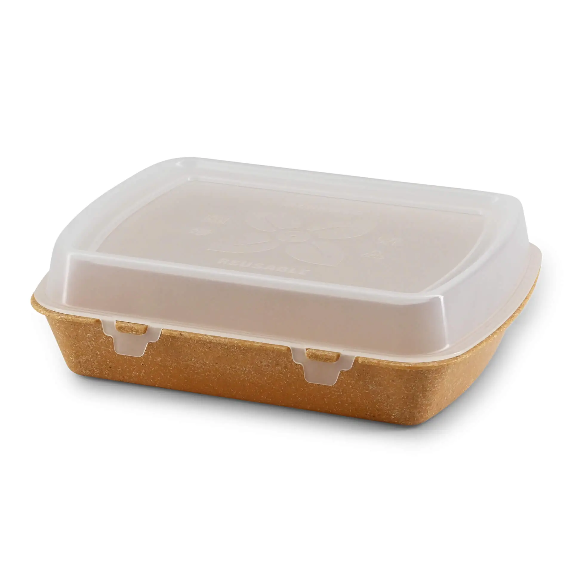 | 2 FÜR 1 | Mehrweg Menübehälter "merways-Box" 24,5 x 20 x 4,5 cm, HP4, Karamell / braun