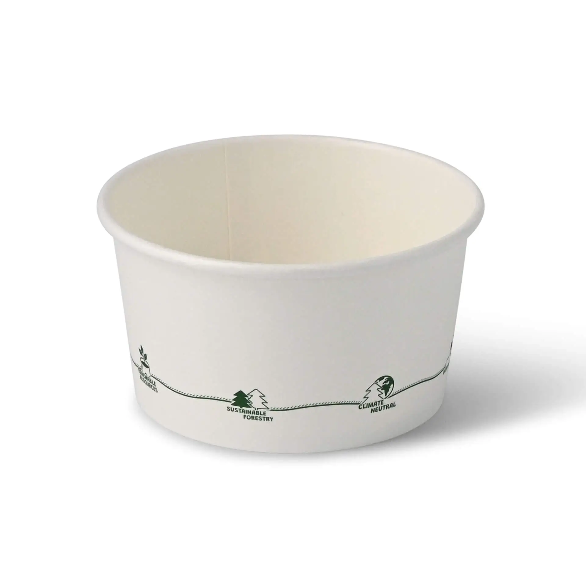 12 oz Cardboard Soup Container (eco-friendly coating), Ø 115 mm, "EcoUp©"-icons
