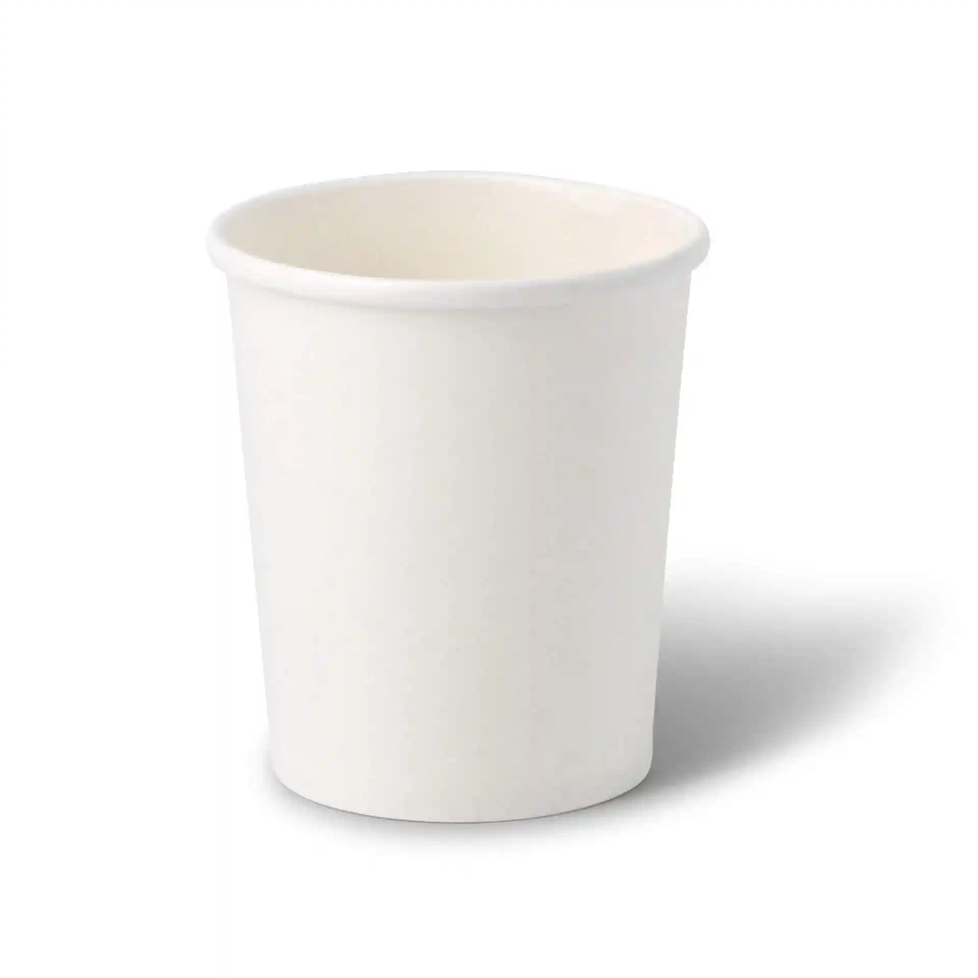 Weißer Pappbecher für Eiscreme mit runder Form, Höhe 103 mm und oberem Durchmesser 92 mm.