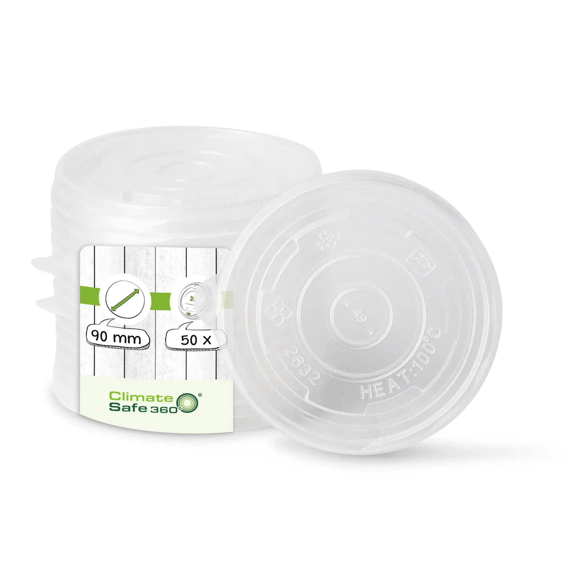 PP Flat Lids Ø 90 mm, closed (for universal cups)