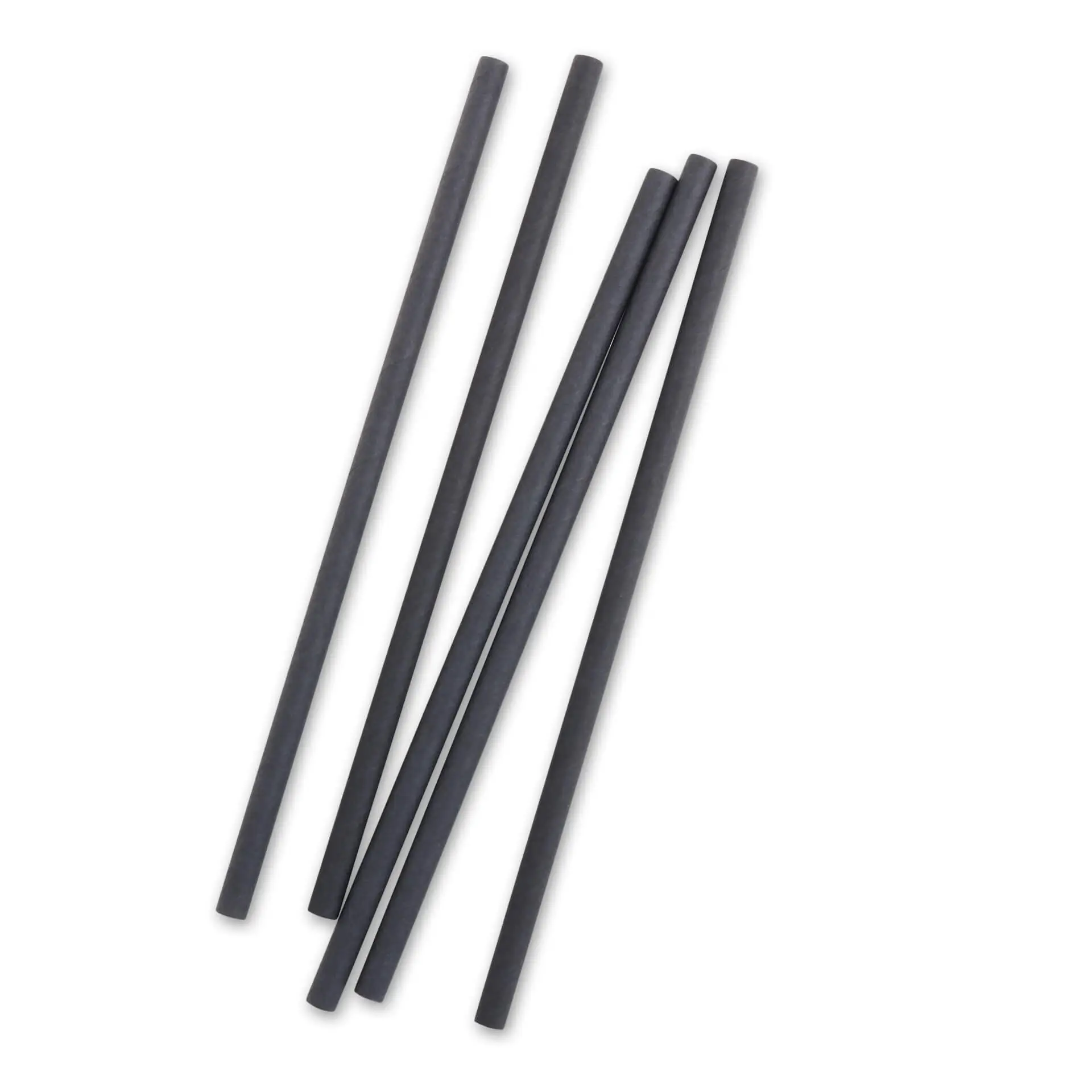 Trinkhalme Jumbo aus Papier 23 cm, Ø 0,8 cm, schwarz