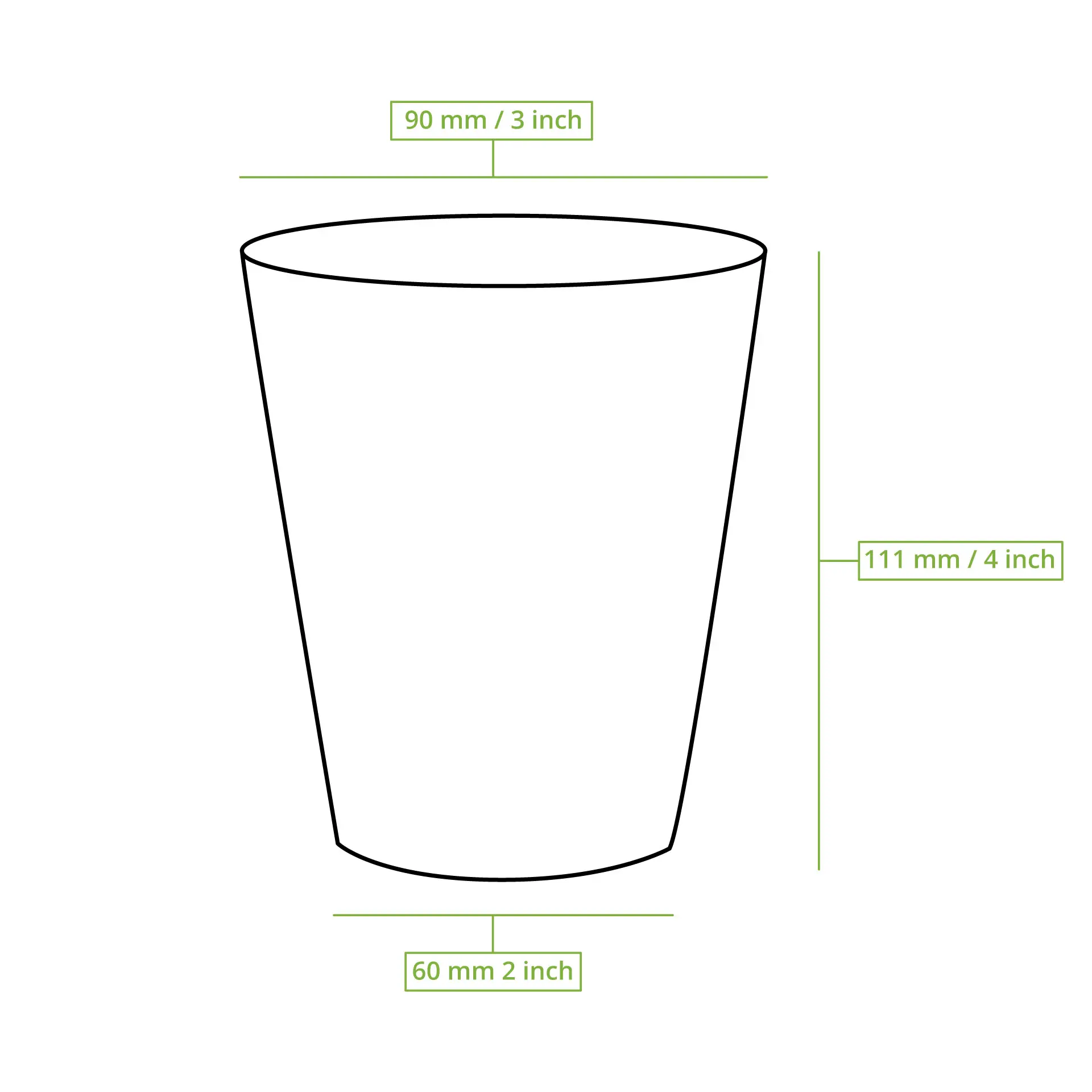 12 oz Paper cups single wall, Ø 90 mm, black