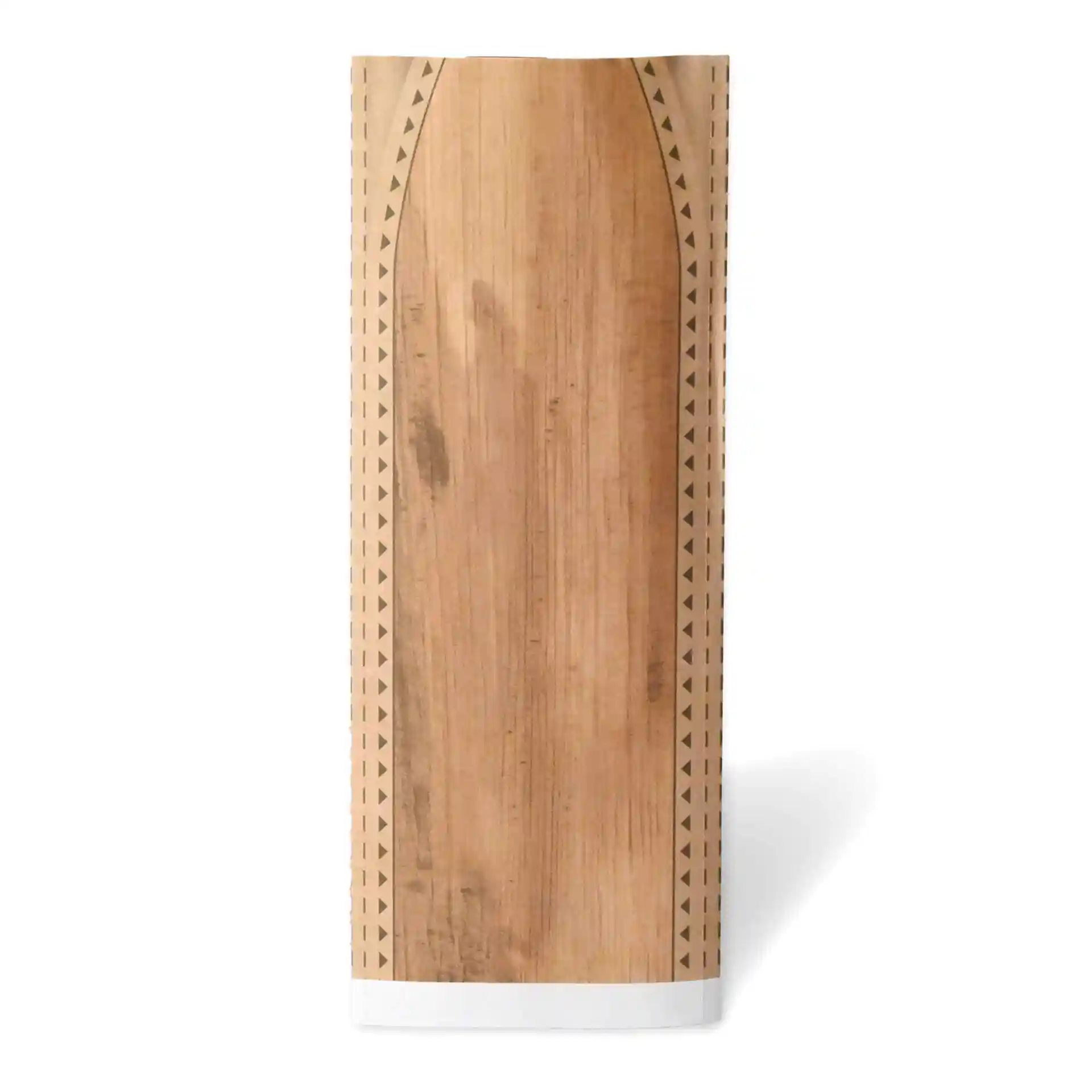 Brown kraft wrap bag, prefolded, measuring 10.5 x 30.5 cm, with a simple design and no coating.