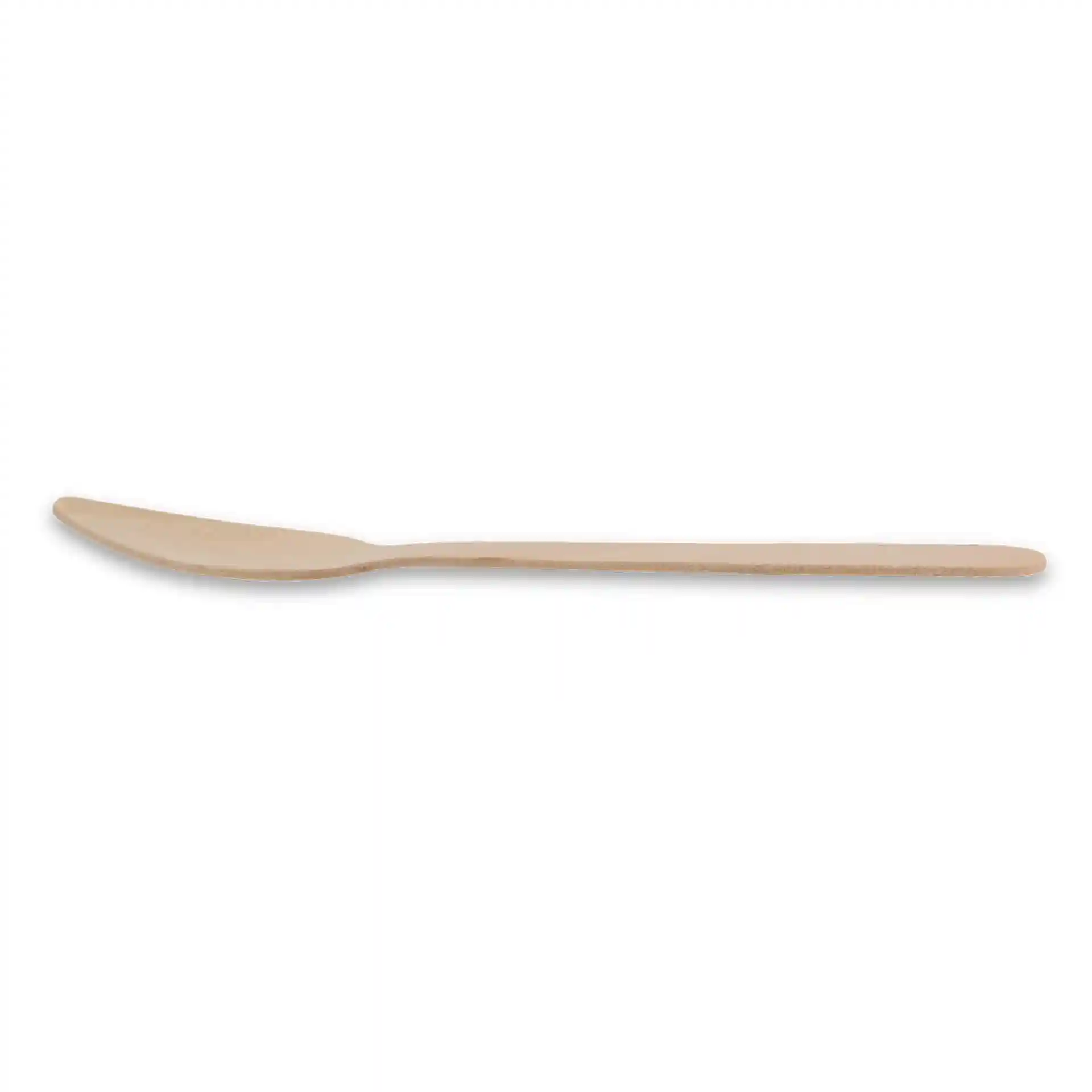 Wooden espresso spoon, 11 cm long, with a smooth brown finish and a rounded edge.