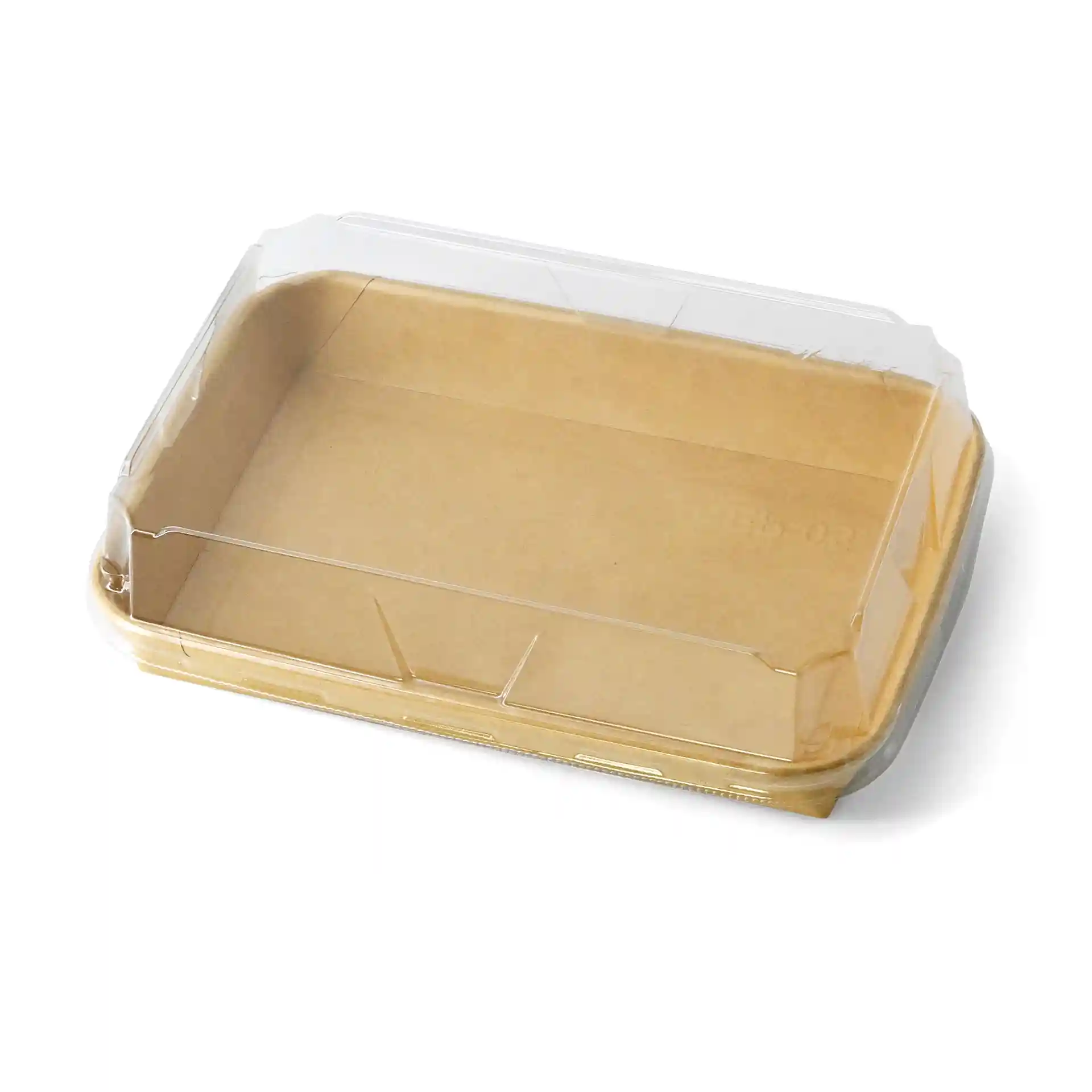 Transparenter PET-Deckel für Sushi-Box, Maße 18,5 x 13 x 3 cm, Höhe 3,5 cm.