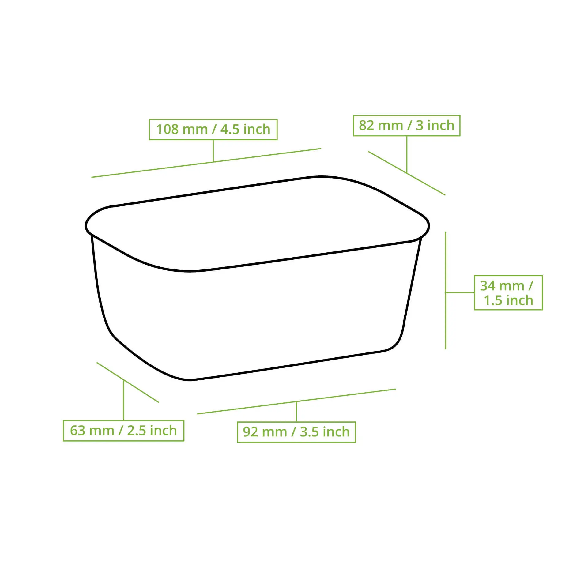 Verpackungsbecher 150 ml, 11 x 8 x 3,5 cm, braun, rechteckig Verpackungsbecher 150 ml, 11 x 8 x 3,5 cm, braun, rechteckig