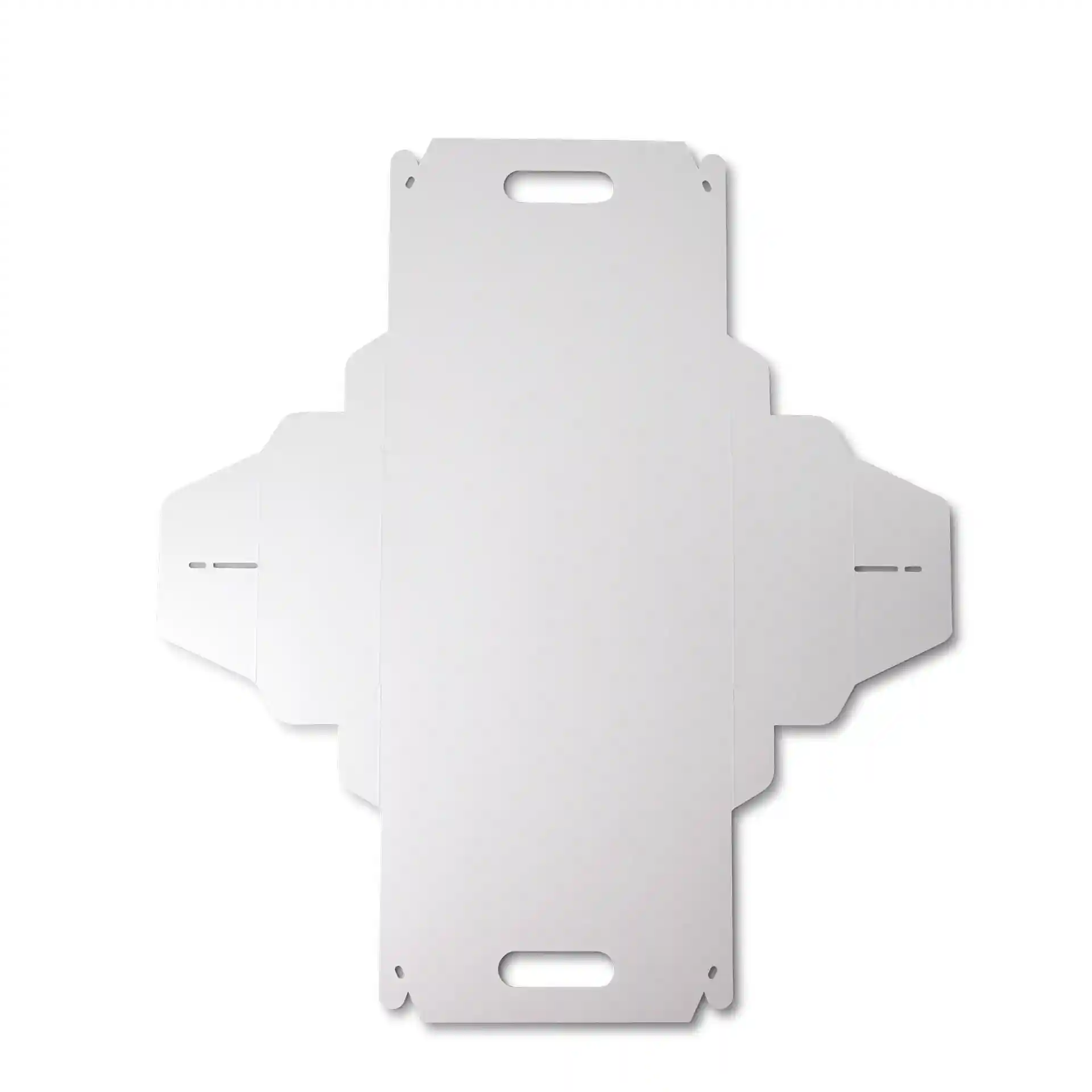 Foldable cardboard pastry box with handle, dimensions 26 x 17 x 9 cm, shown flat.