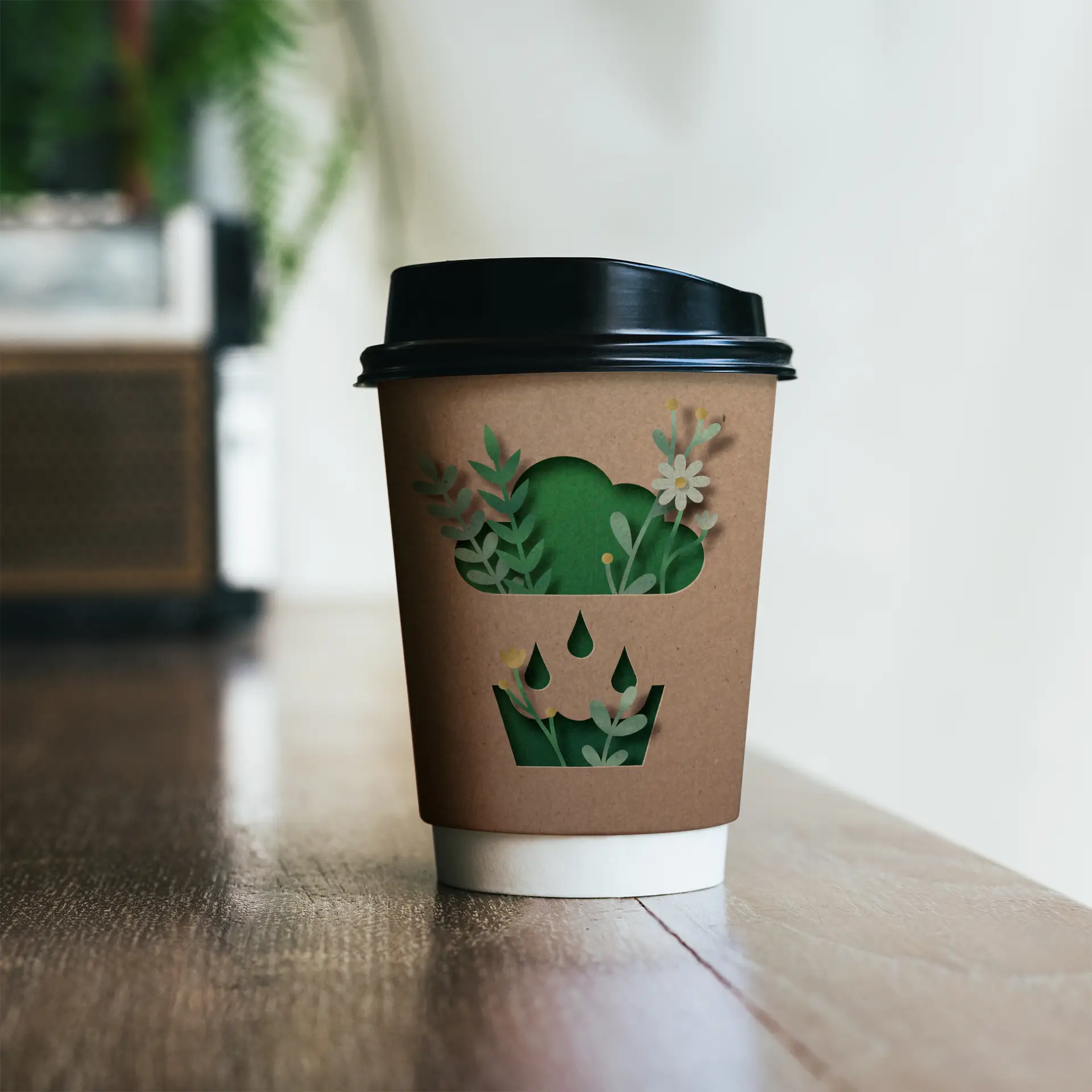 Custom Printed Paper Cups (Double-Walled) 300 ml / 12 oz, double-walled, brown / white, matt, PE coating Custom Printed Paper Cups (Double-Walled) 300 ml / 12 oz, double-walled, brown / white, matt, PE coating