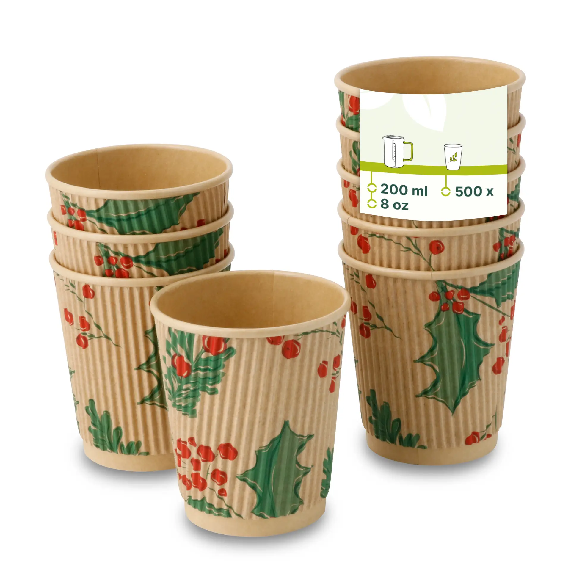 8 oz Ripple cups Winter "Branches", Ø 80 mm, unbleached 8 oz Ripple cups Winter "Branches", Ø 80 mm, unbleached