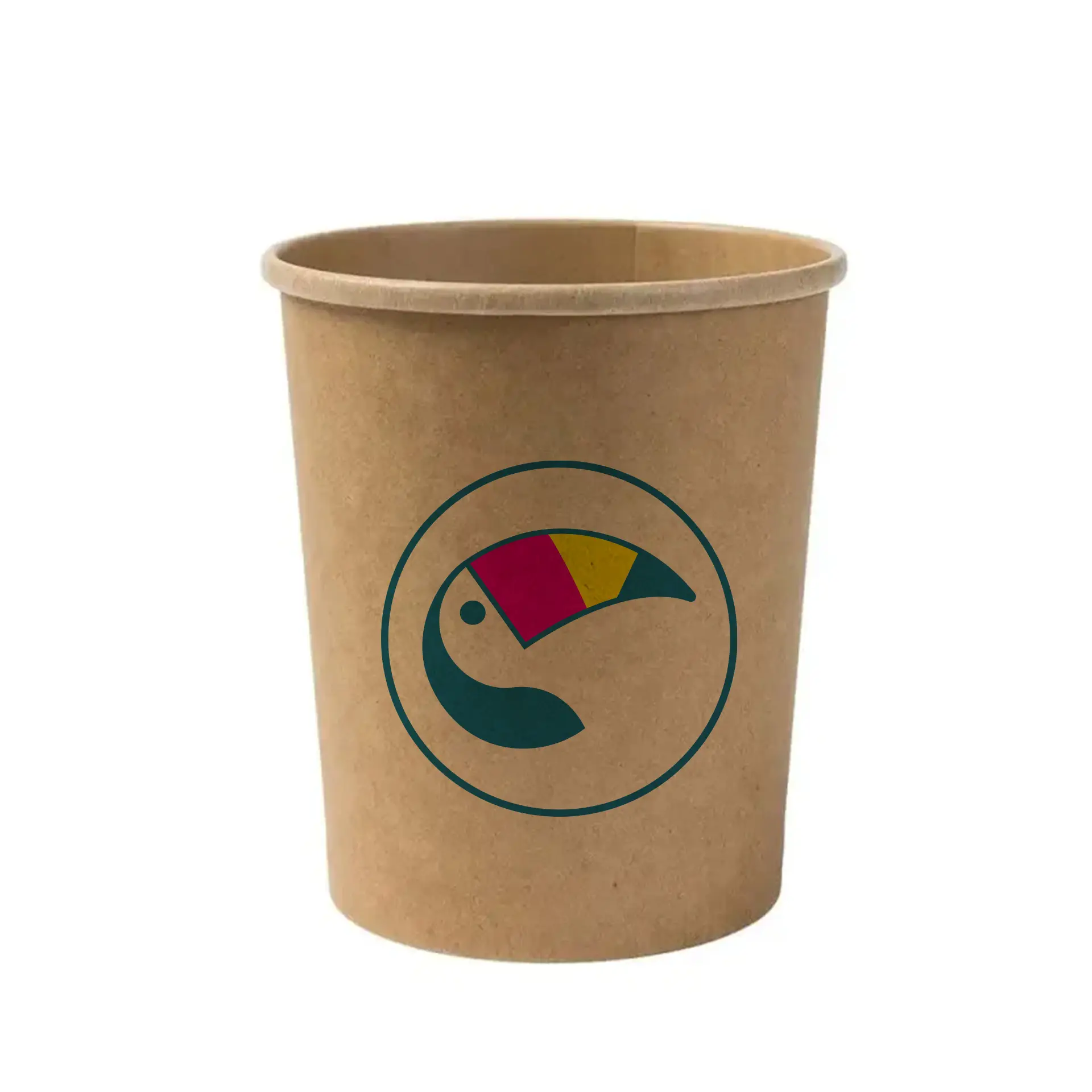 Suppenbecher to go bedruckt, 600 ml, Ø 115 mm, braun, PLA-beschichtet