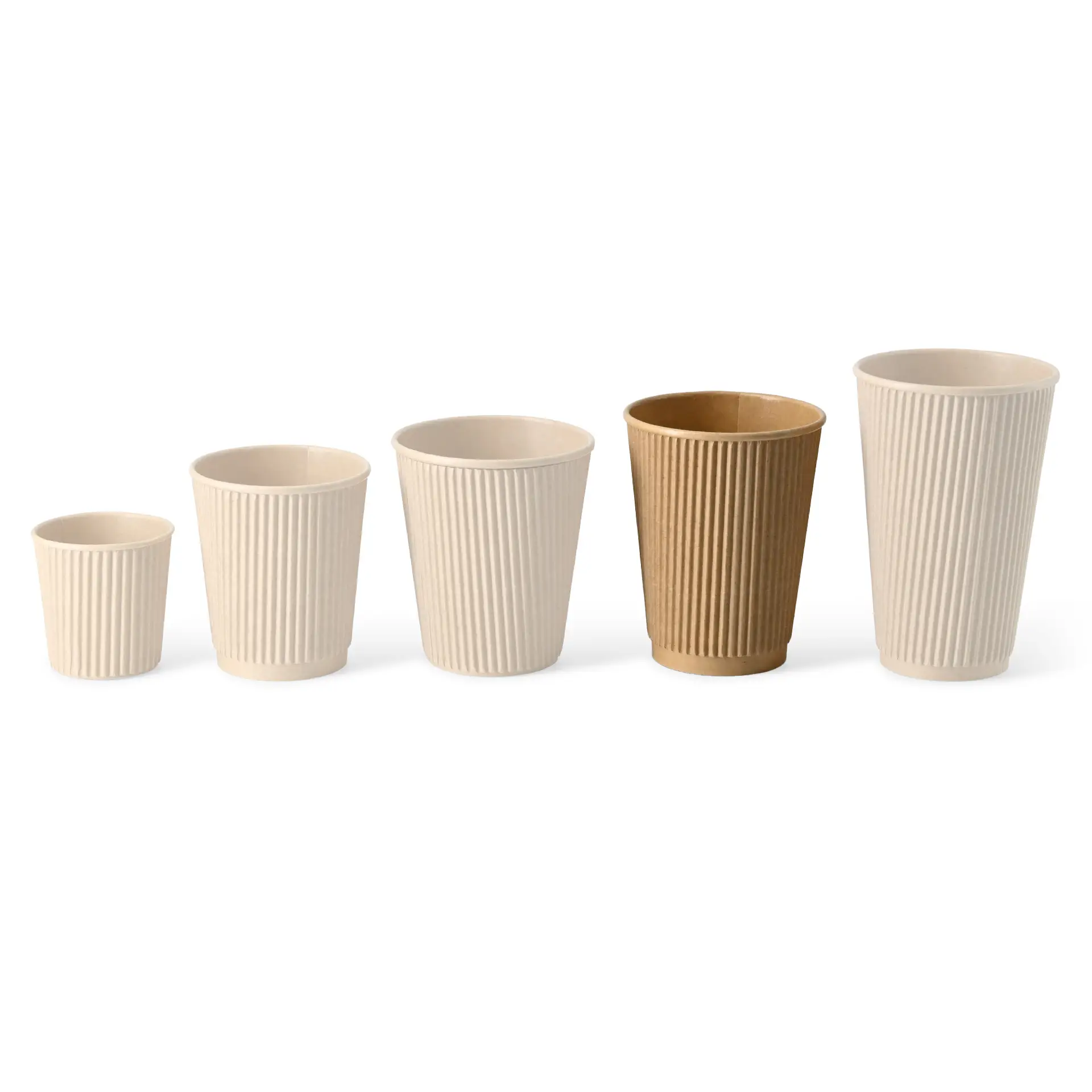 12 oz Takeaway coffee cups / Ripple cups, Ø 90 mm, kraft