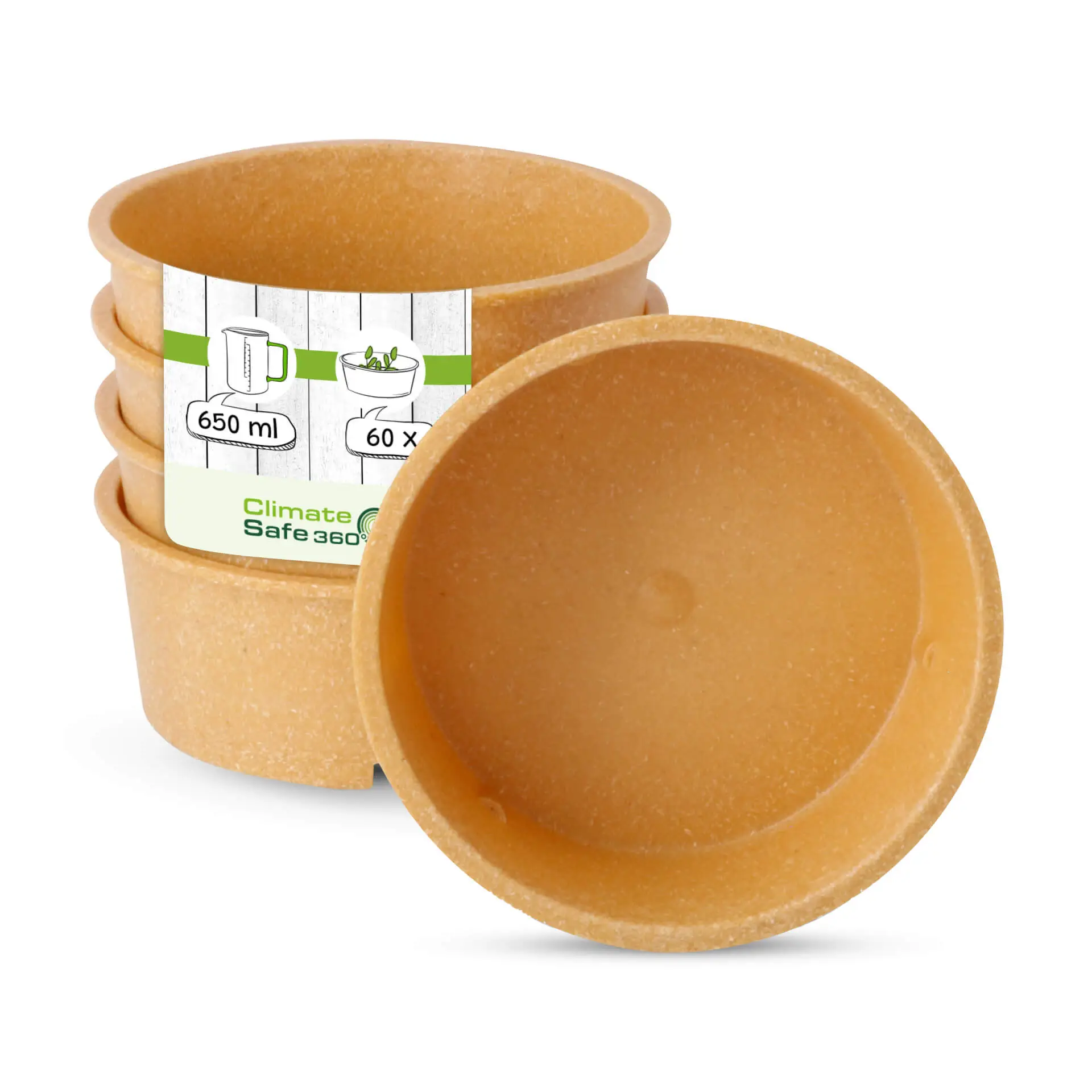 | 2 FOR 1 | Reusable bowls "merways Bowl" 650 ml, Ø 150 mm, caramel / brown