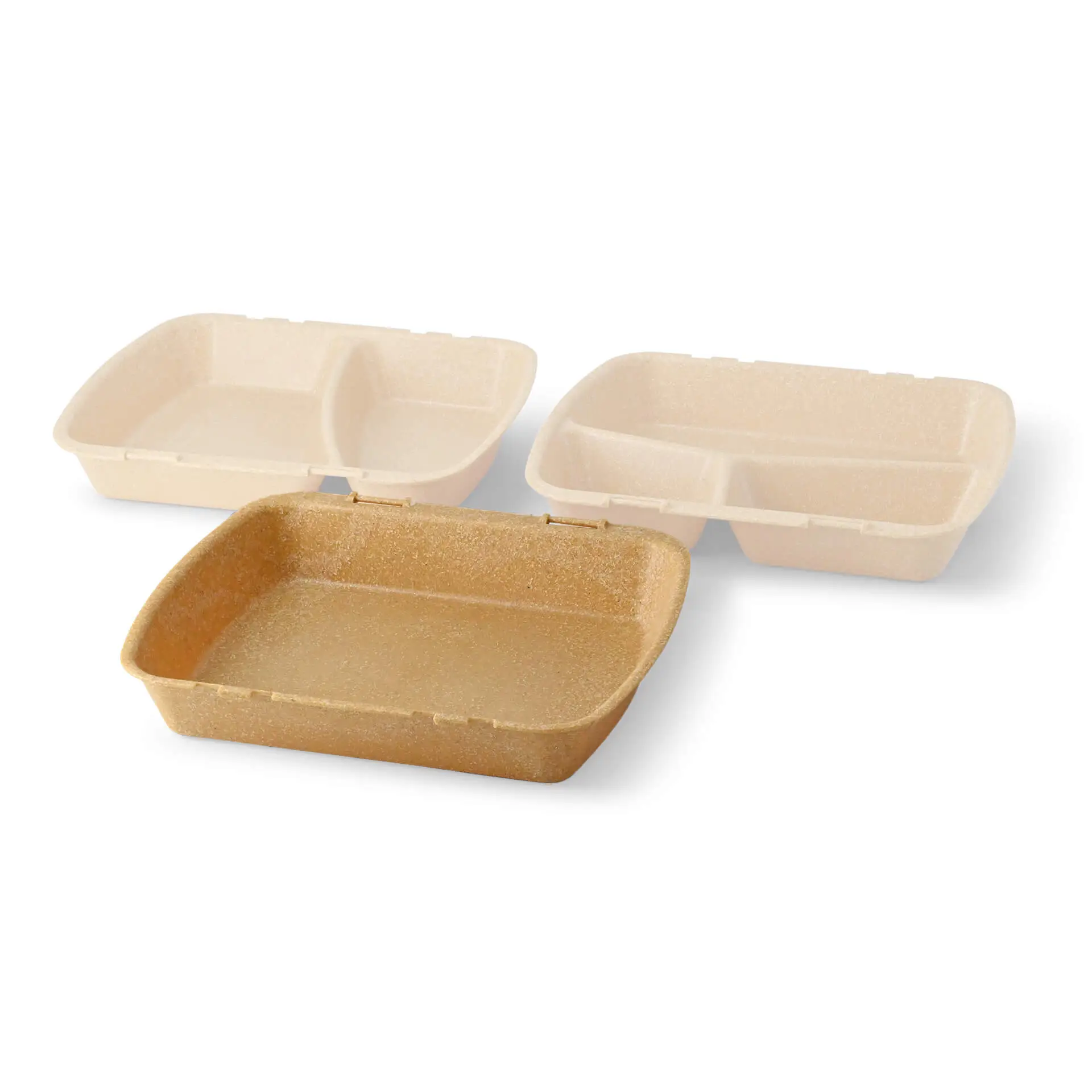 | 2 FÜR 1 | Mehrweg Menübehälter "merways-Box" 24,5 x 20 x 4,5 cm, HP4, Karamell / braun