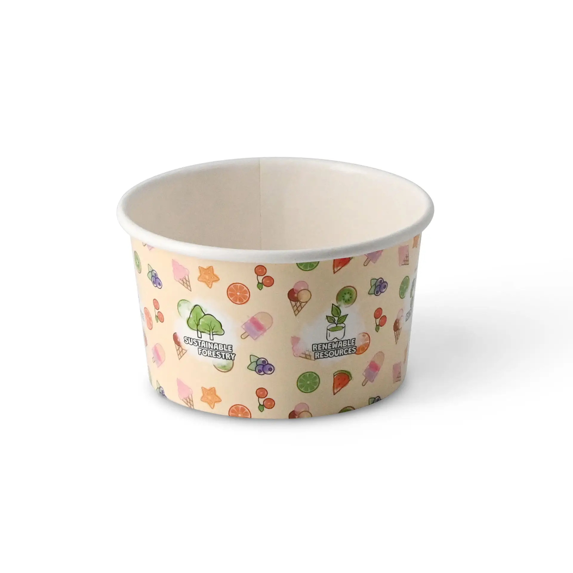 Paper Ice Cream Container 150 ml / 6 oz, yellow Paper Ice Cream Container 150 ml / 6 oz, yellow