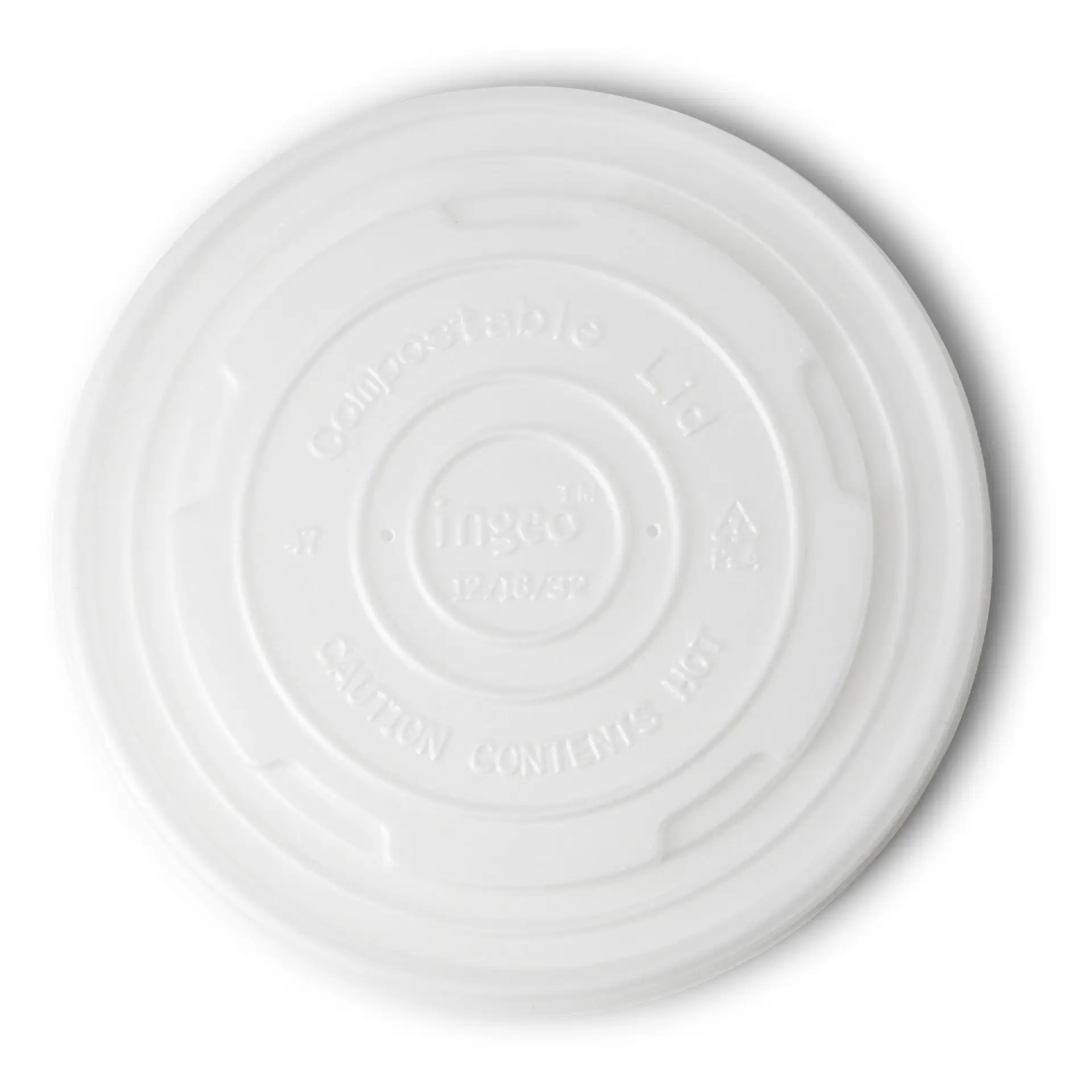 CPLA Flat Lids Ø 115 mm, white, for Universal Cups CPLA Flat Lids Ø 115 mm, white, for Universal Cups