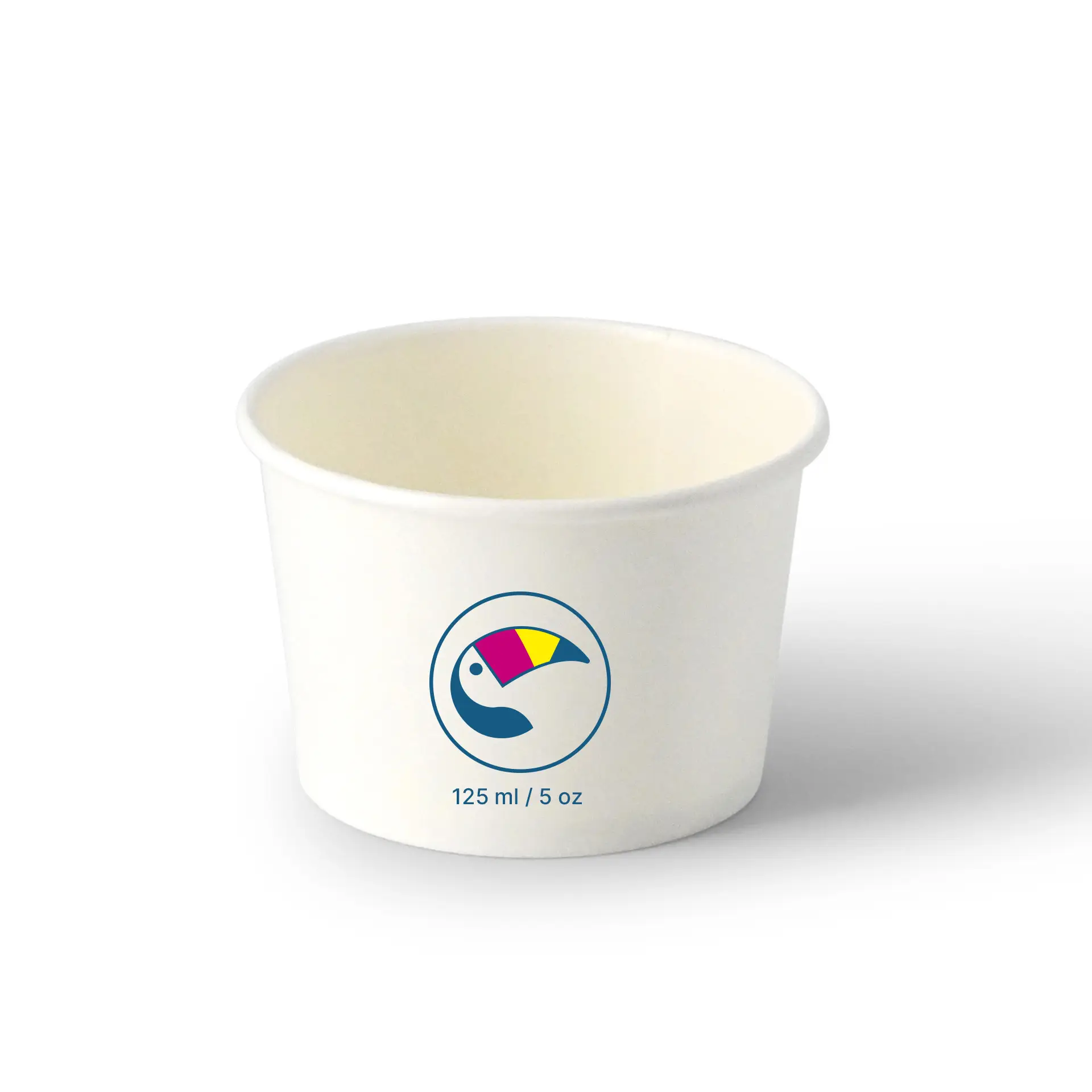 Print ice cream cups (optional with lid), 125 ml / 5 oz, white, PE-coated