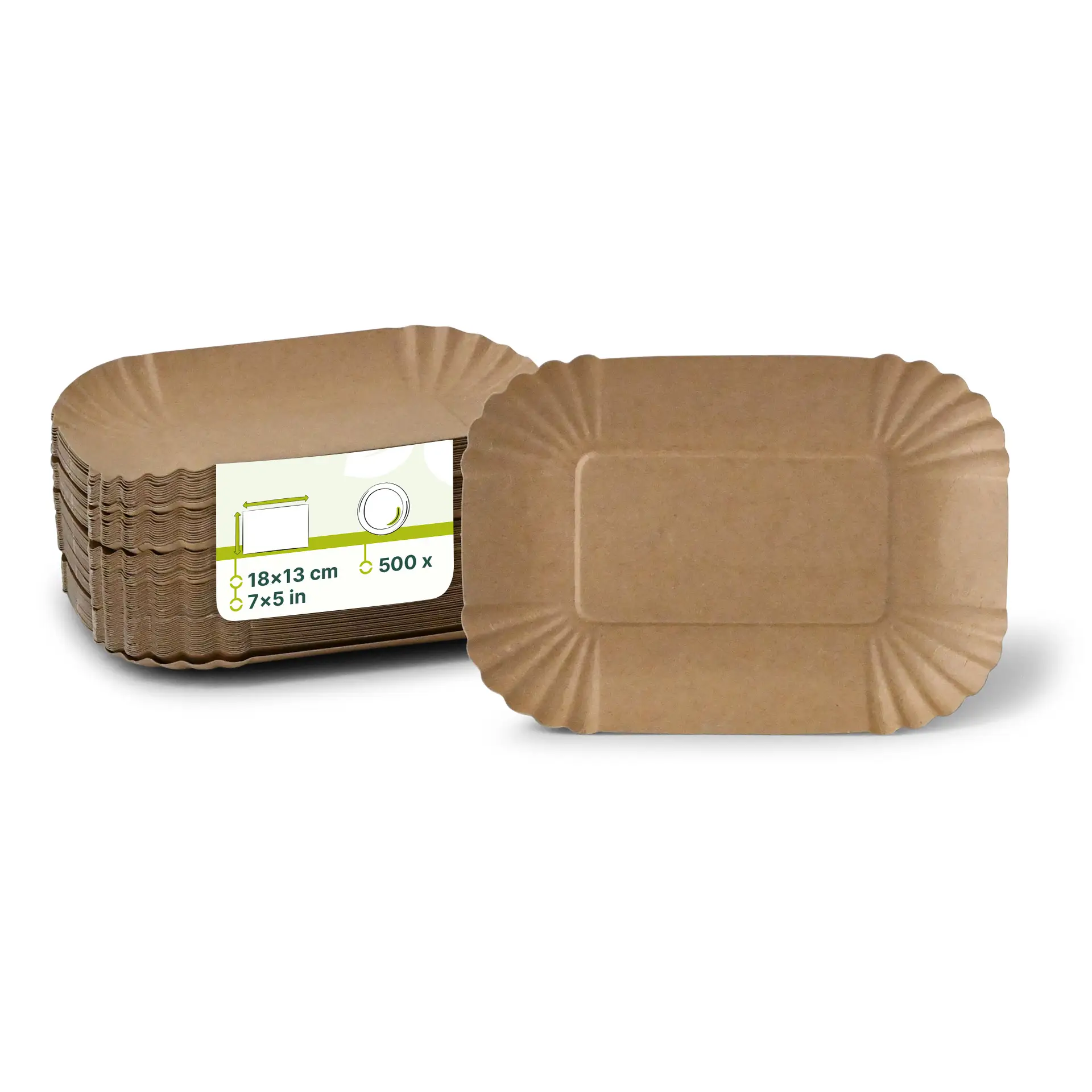 Paper food trays 18 x 13 x 3 cm, kraft, rectangular Paper food trays 18 x 13 x 3 cm, kraft, rectangular