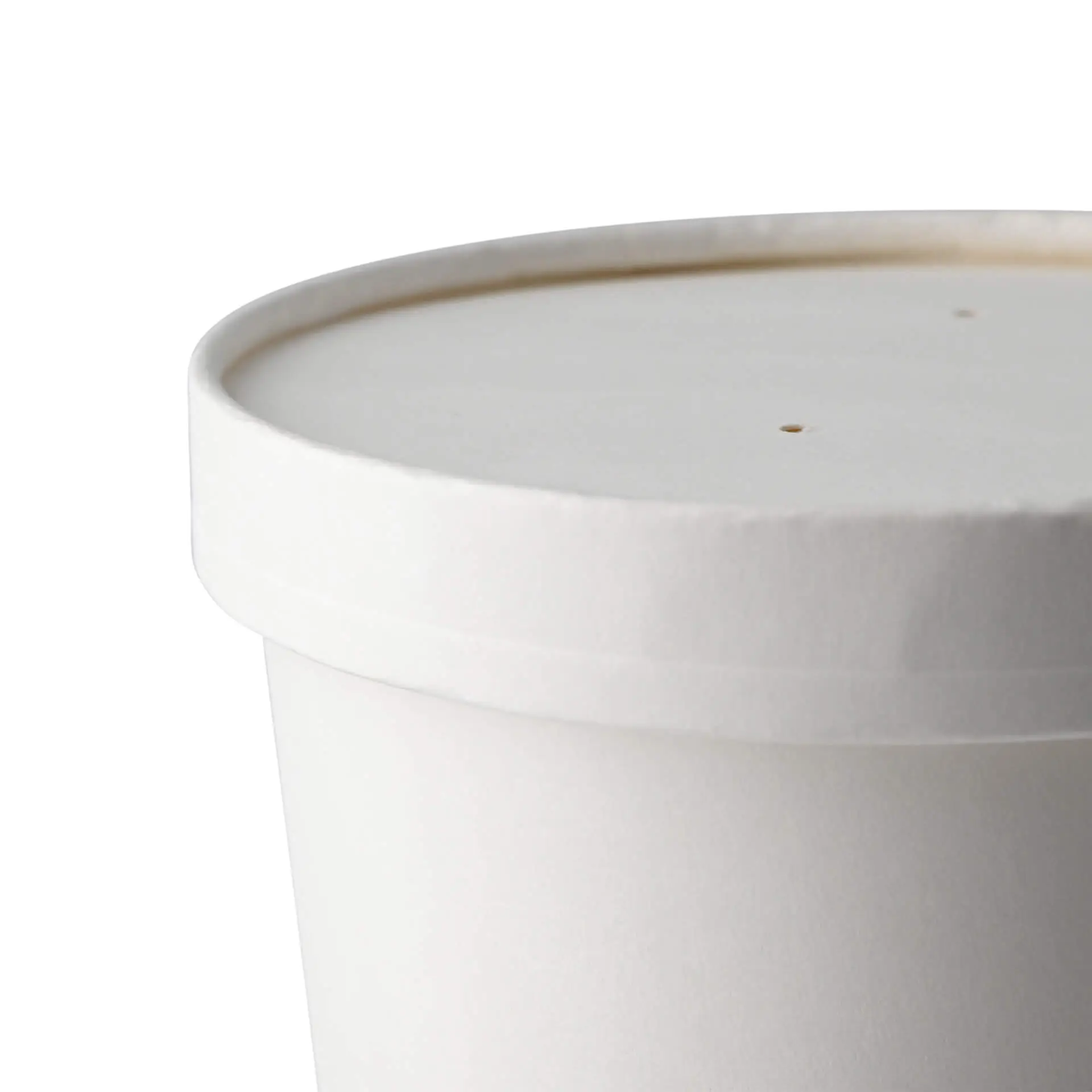 Cardboard lid with membrane (coated) Ø 185 mm, white, round (for paper bowls)