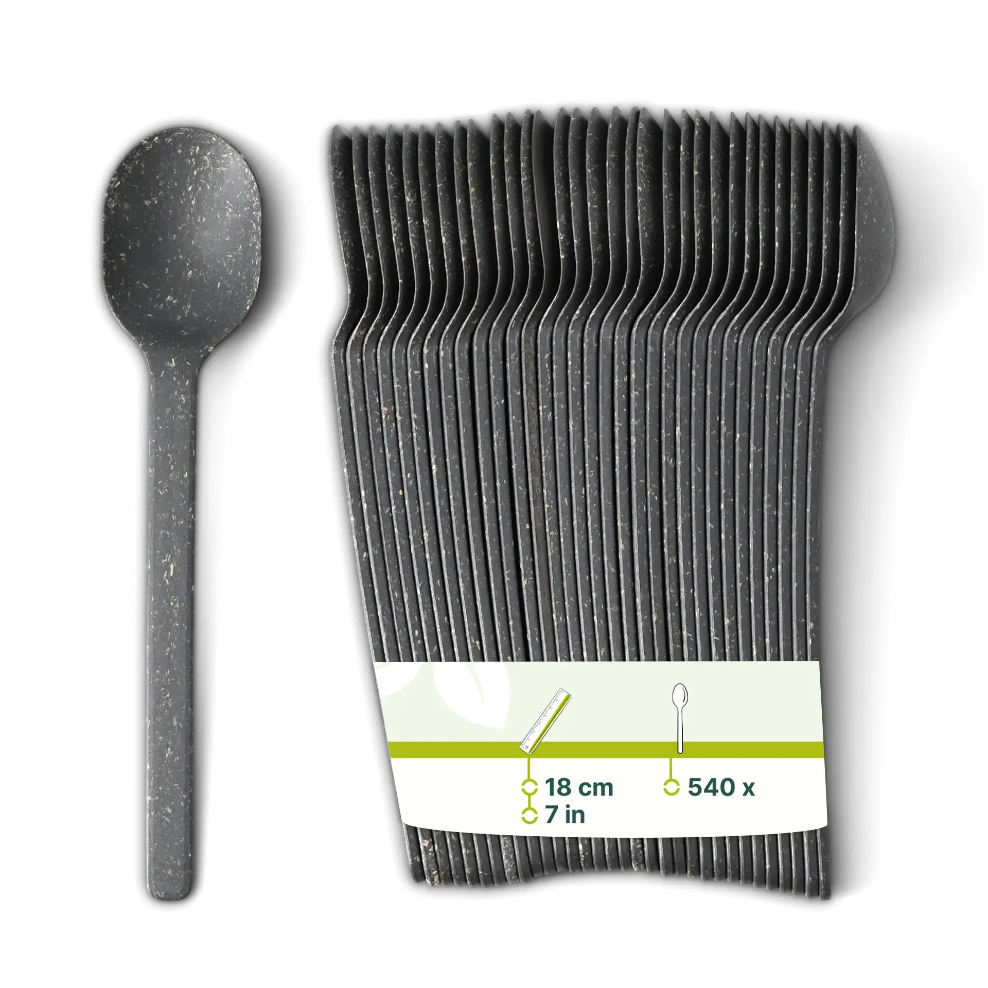 Mehrweg Löffel "merways Cutlery" 18 cm, Pfeffer / grau