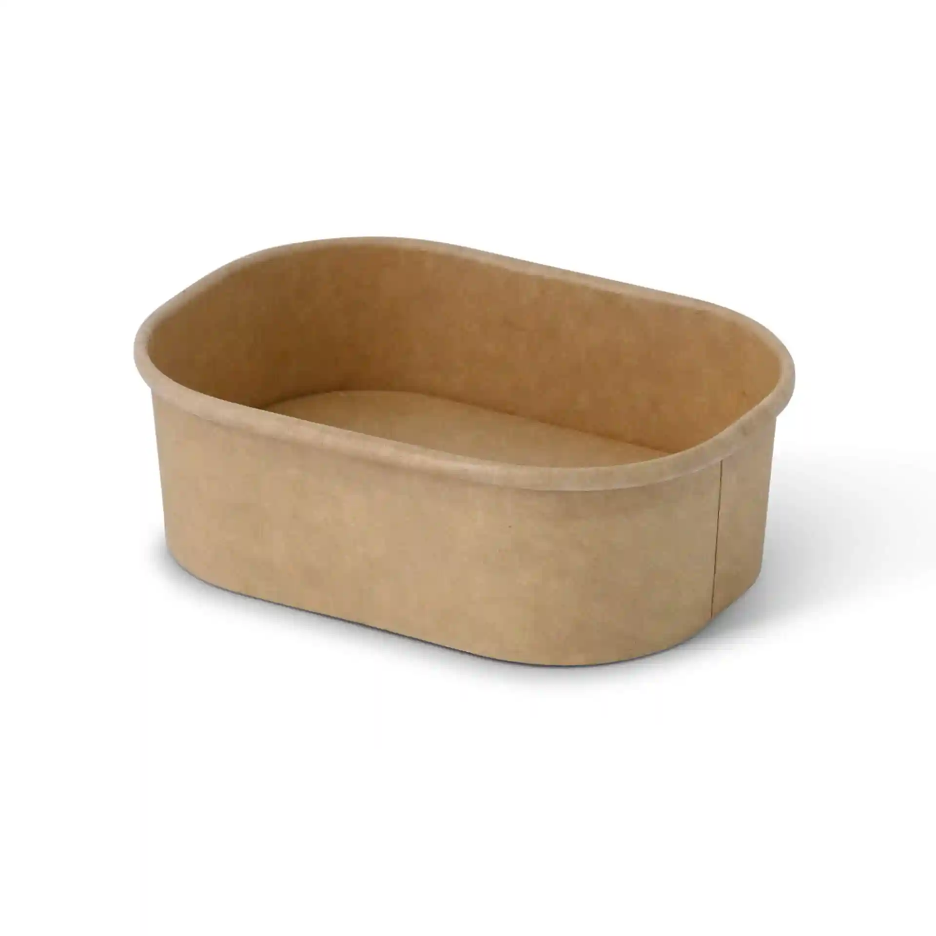 Brown rectangular cardboard food container, measuring 11 x 8 x 3.5 cm, with a smooth interior.