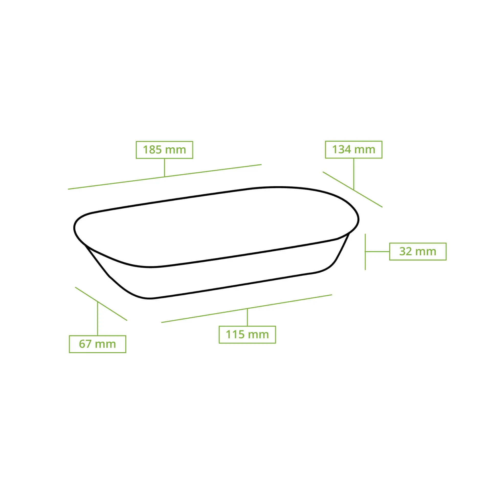 Mehrweg Snackschalen "merways Plate" 13,5 x 18,4 x 3 cm, oval, Pfeffer / grau Mehrweg Snackschalen "merways Plate" 13,5 x 18,4 x 3 cm, oval, Pfeffer / grau