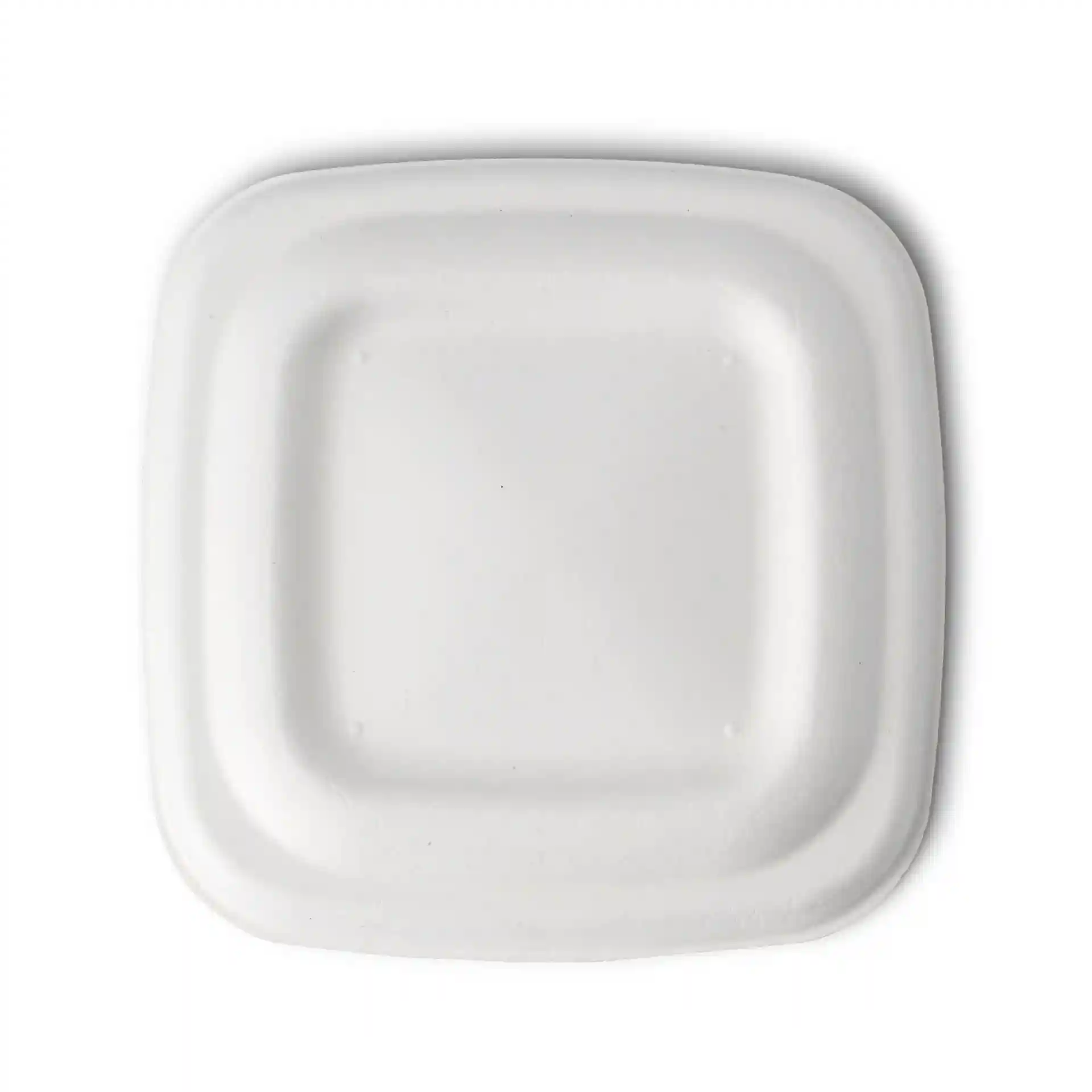 Weißer quadratischer Zuckerrübendeckel mit 85 mm x 85 mm und einer Höhe von 6 mm.
