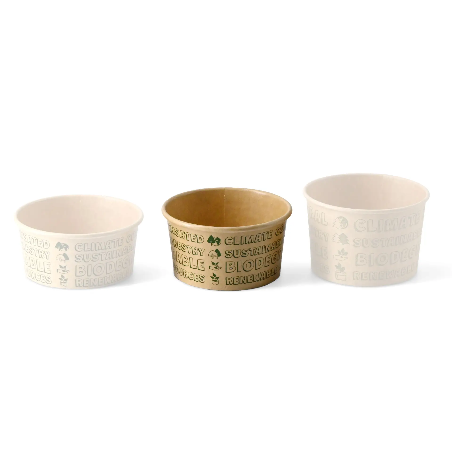 6 oz, max. 7.5 oz Paper Ice Cream Cups S, Ø 92 mm, brown