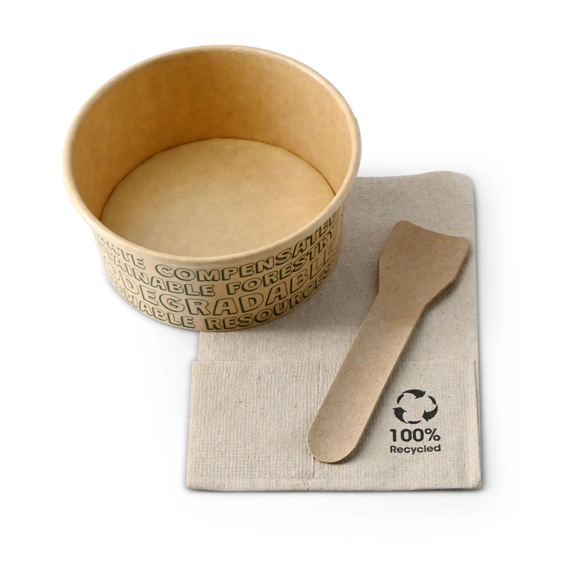 4 oz, max. 6 oz Paper Ice Cream Cups XS, Ø 92 mm, brown