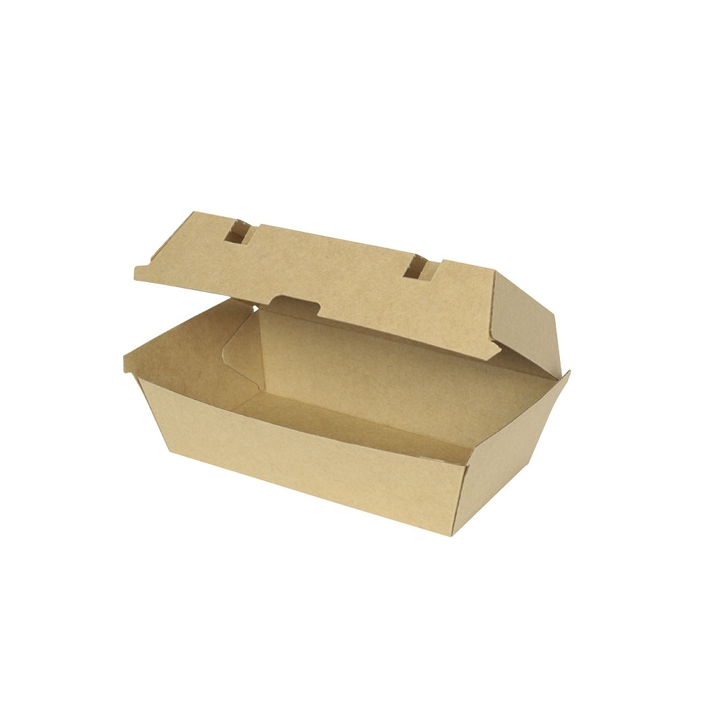 Take-away-Klappdeckel-Boxen 21,4 x 11,4 x 8,5 cm, Kraftkarton, braun