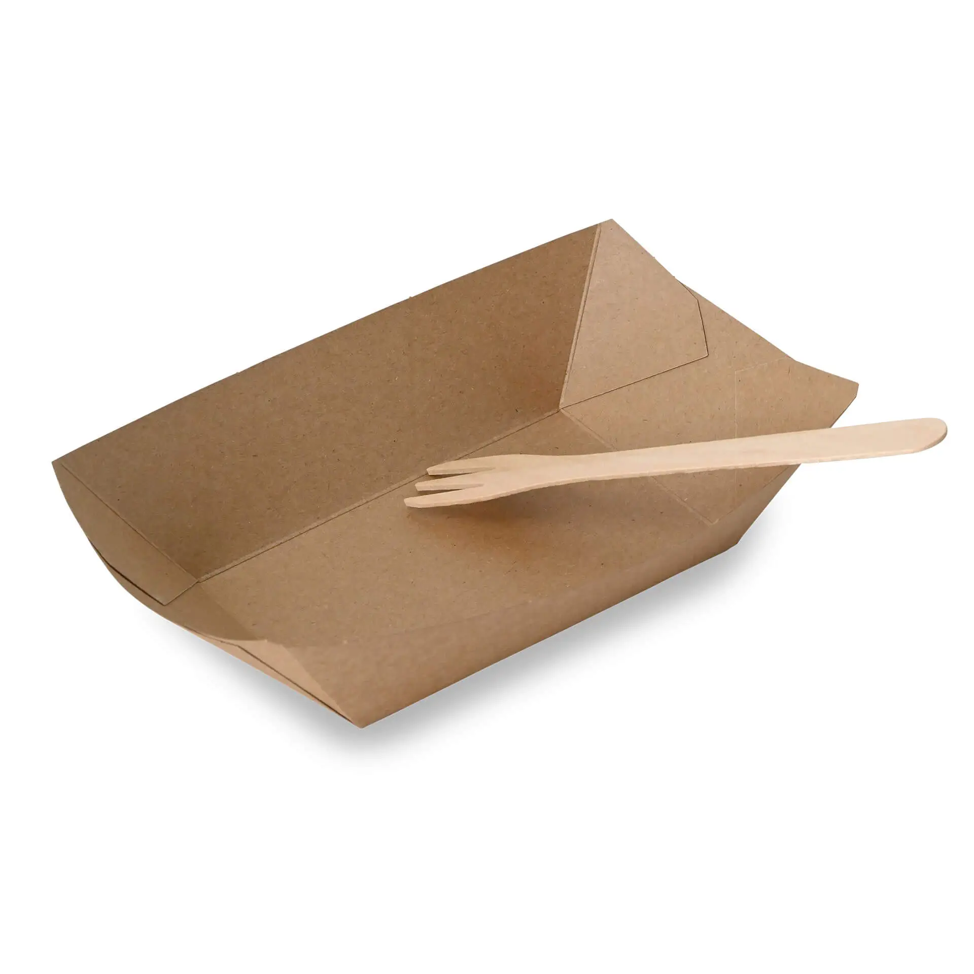 Premium Paper Food Trays 800 ml, brown, bio-coated Premium Paper Food Trays 800 ml, brown, bio-coated