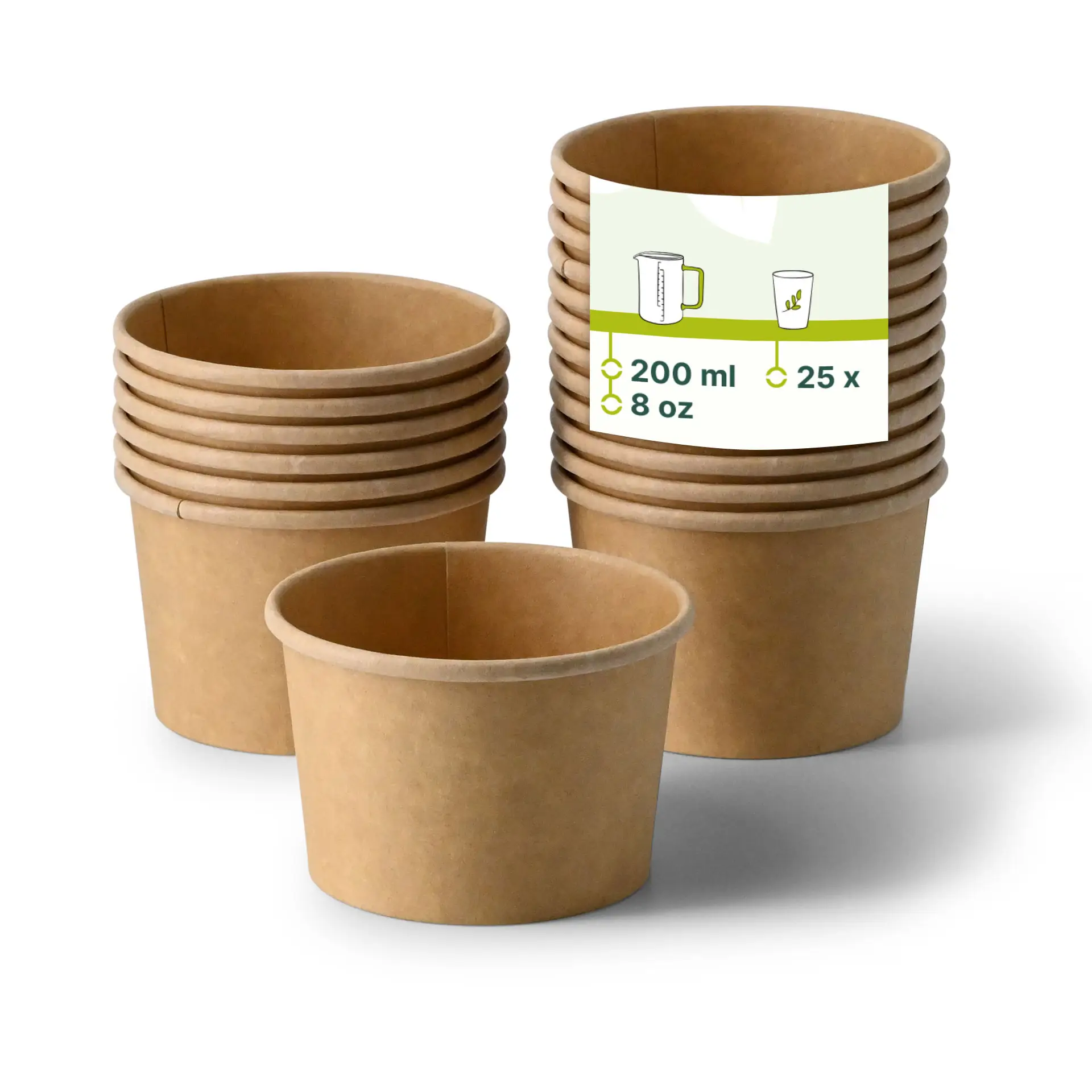 Suppenbecher to go aus Karton (Premium) 200 ml / 8 oz, Ø 90 mm, braun Suppenbecher to go aus Karton (Premium) 200 ml / 8 oz, Ø 90 mm, braun