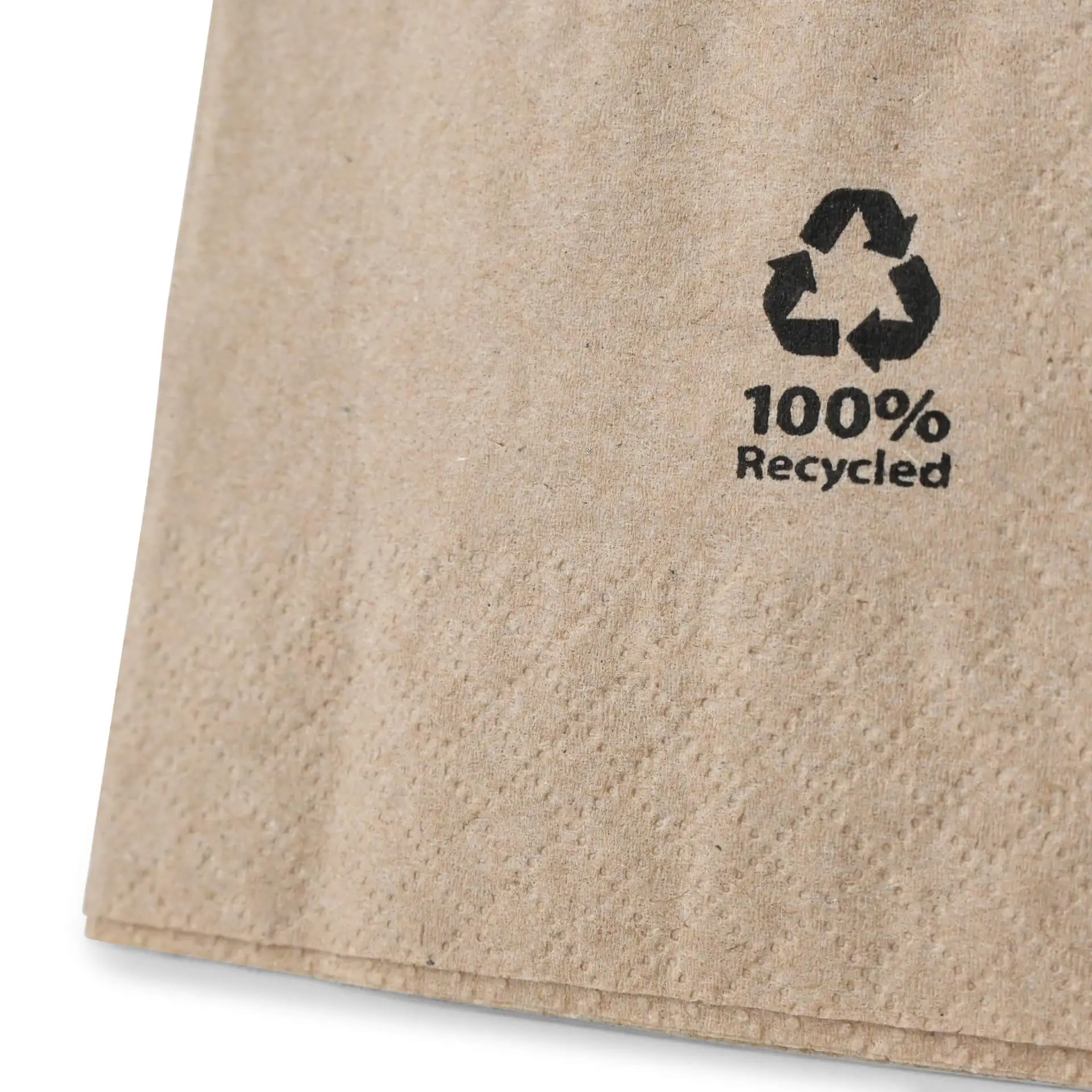 Cocktail napkins recycled paper 20 x 20 cm, 2-ply, 1/4 fold, brown
