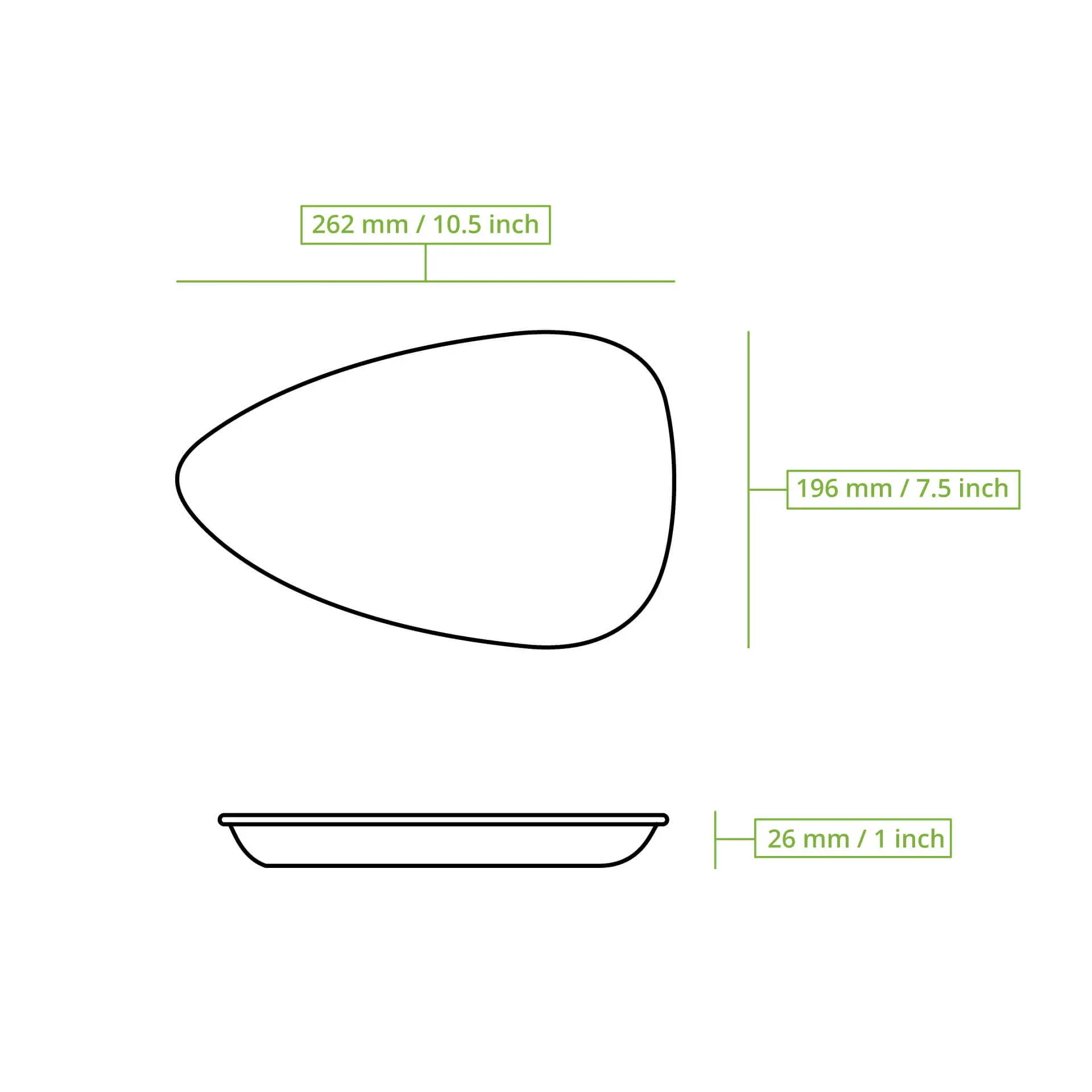 Palm leaf plates "Palmware®" 26 cm, tear drop Palm leaf plates "Palmware®" 26 cm, tear drop