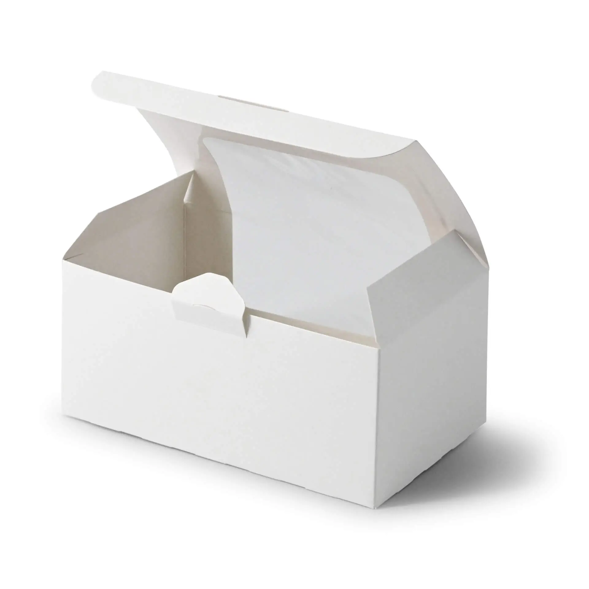 Weiße 2-teilige Cupcake-Box mit Zella-Glasfenster, geeignet für Cupcakes und kleine Backwaren.