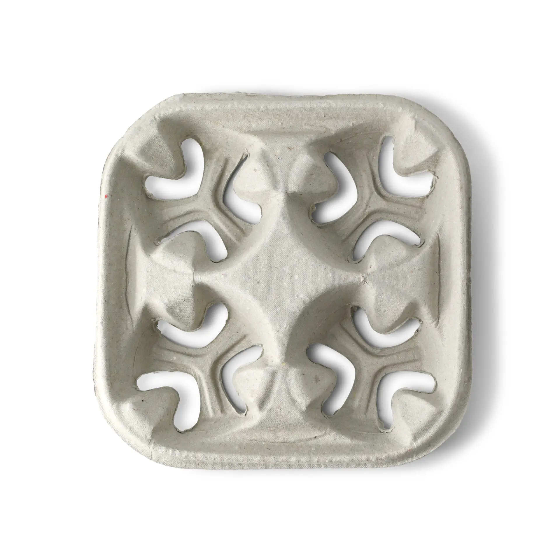 Quadruple cardboard cup holder, kraft dhd04988-bechertraeger-4er-aus-pappe-braun-4