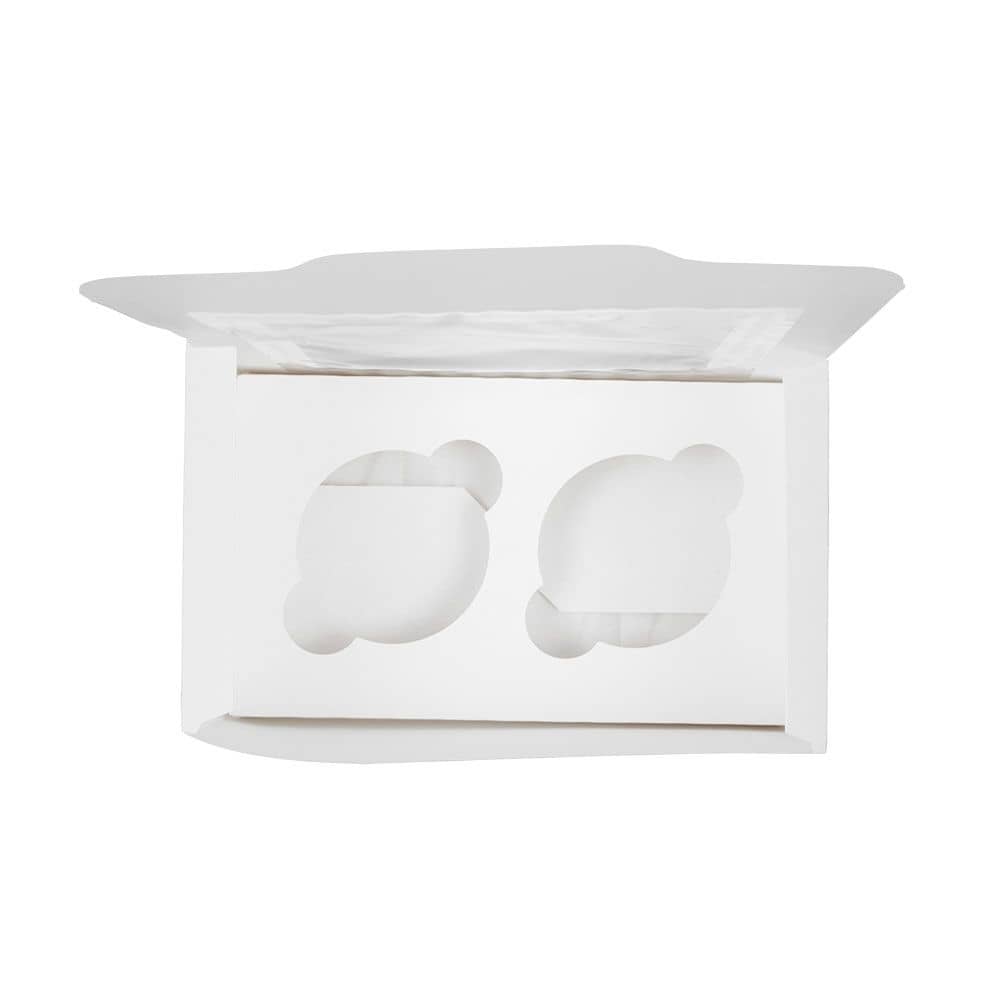 Karton-Einlagen für 2er Cupcake-Boxen, weiß