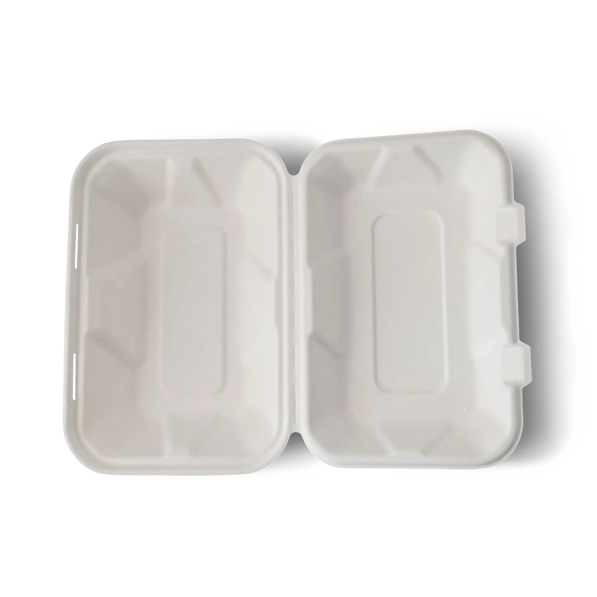 Take-away Boxen aus Zuckerrohr 23 x 15,5 x 7,5 cm, rechteckig Take-away Boxen aus Zuckerrohr 23 x 15,5 x 7,5 cm, rechteckig