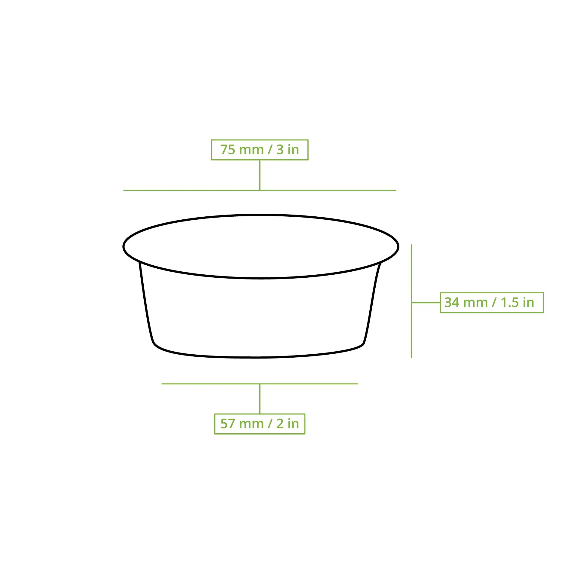 100 ml / 3.5 oz rPET sauce pots, Ø 75 mm, clear