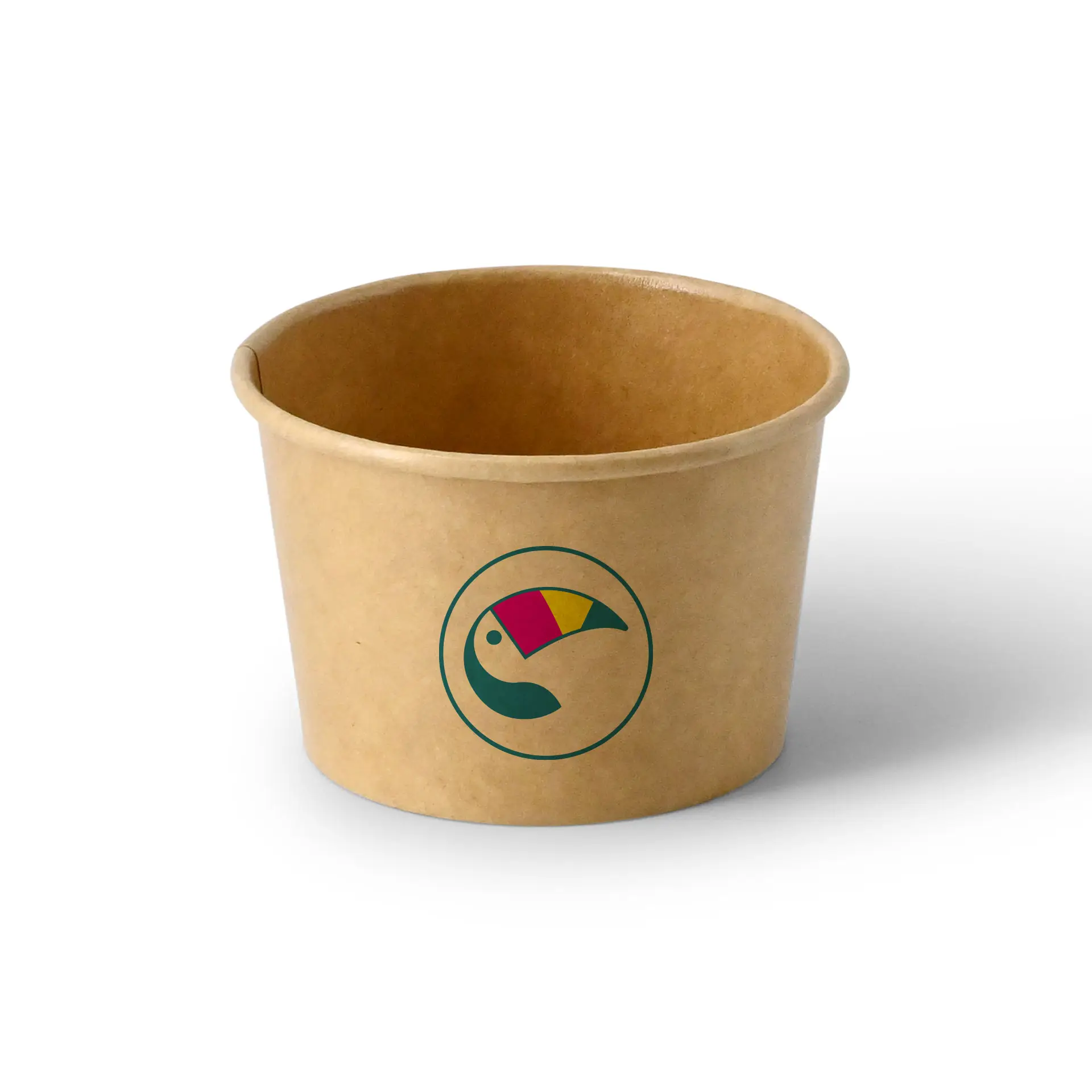 Custom printed ice cream cup, 125 ml / 5 oz, brown, PLA-coated