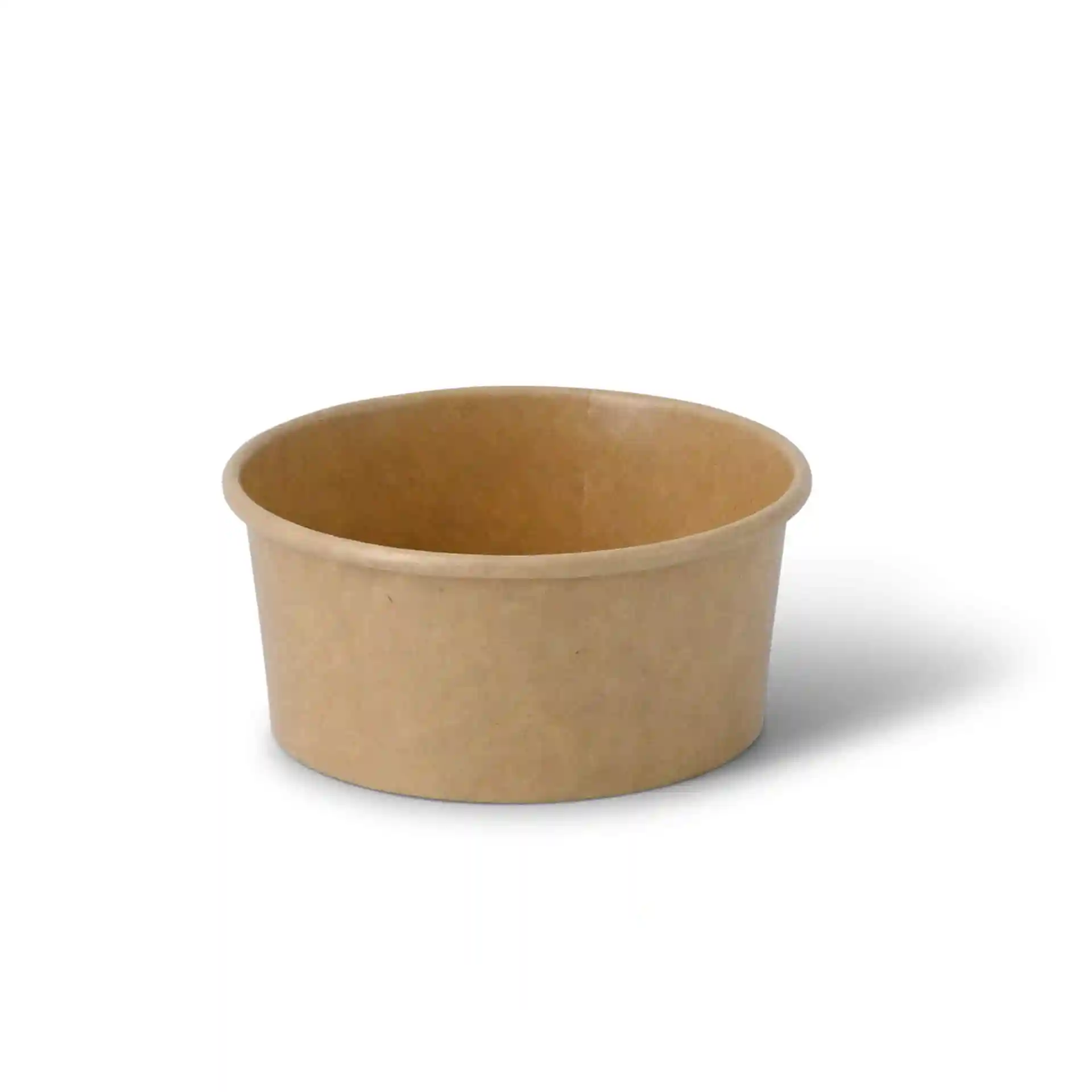 Brauner Papiereisbecher, runde Form, 4 oz Kapazität, 92 mm Durchmesser, 42 mm Höhe.